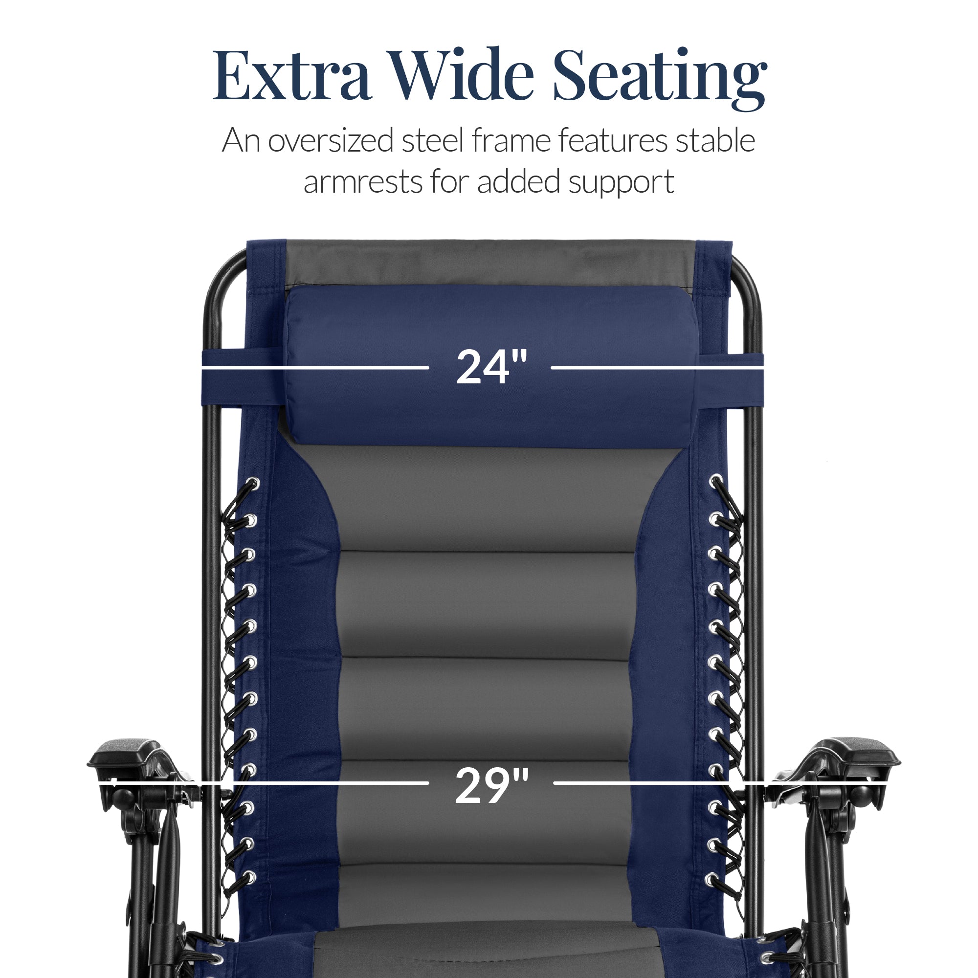 Luxurious Oversized Zero-Gravity Chair — Folding Recliner with Padded Comfort, Headrest and Side Tray