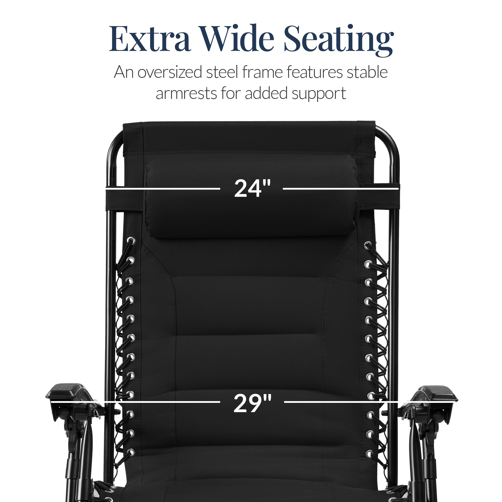 Luxurious Oversized Zero-Gravity Chair — Folding Recliner with Padded Comfort, Headrest and Side Tray