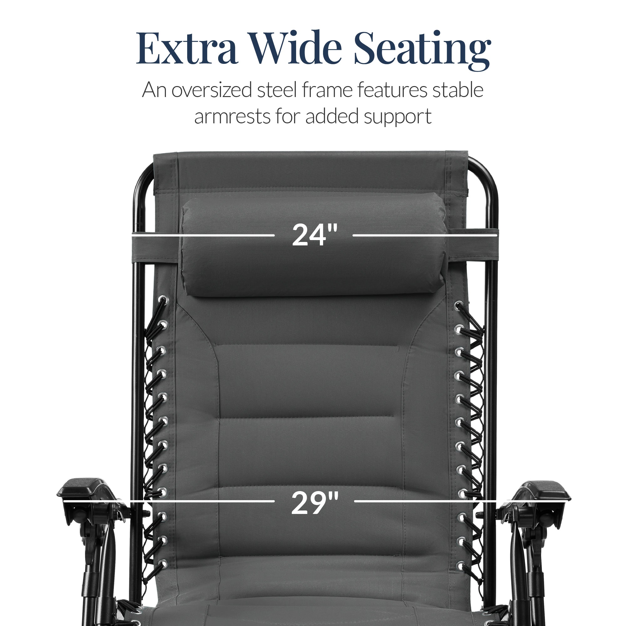 Luxurious Oversized Zero-Gravity Chair — Folding Recliner with Padded Comfort, Headrest and Side Tray