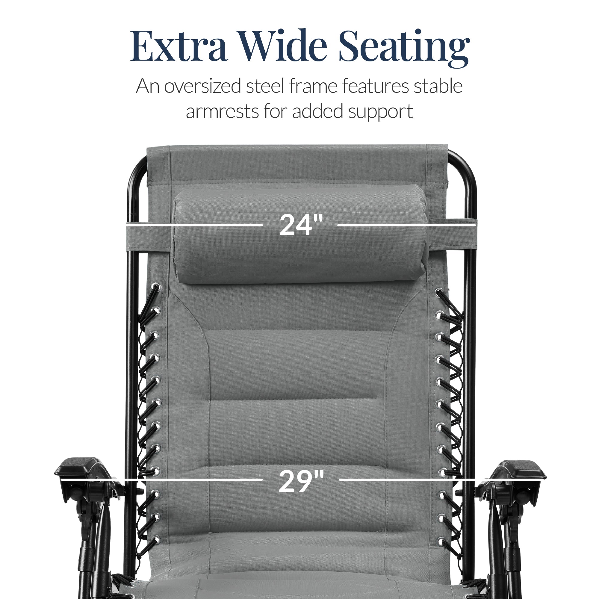 Luxurious Oversized Zero-Gravity Chair — Folding Recliner with Padded Comfort, Headrest and Side Tray