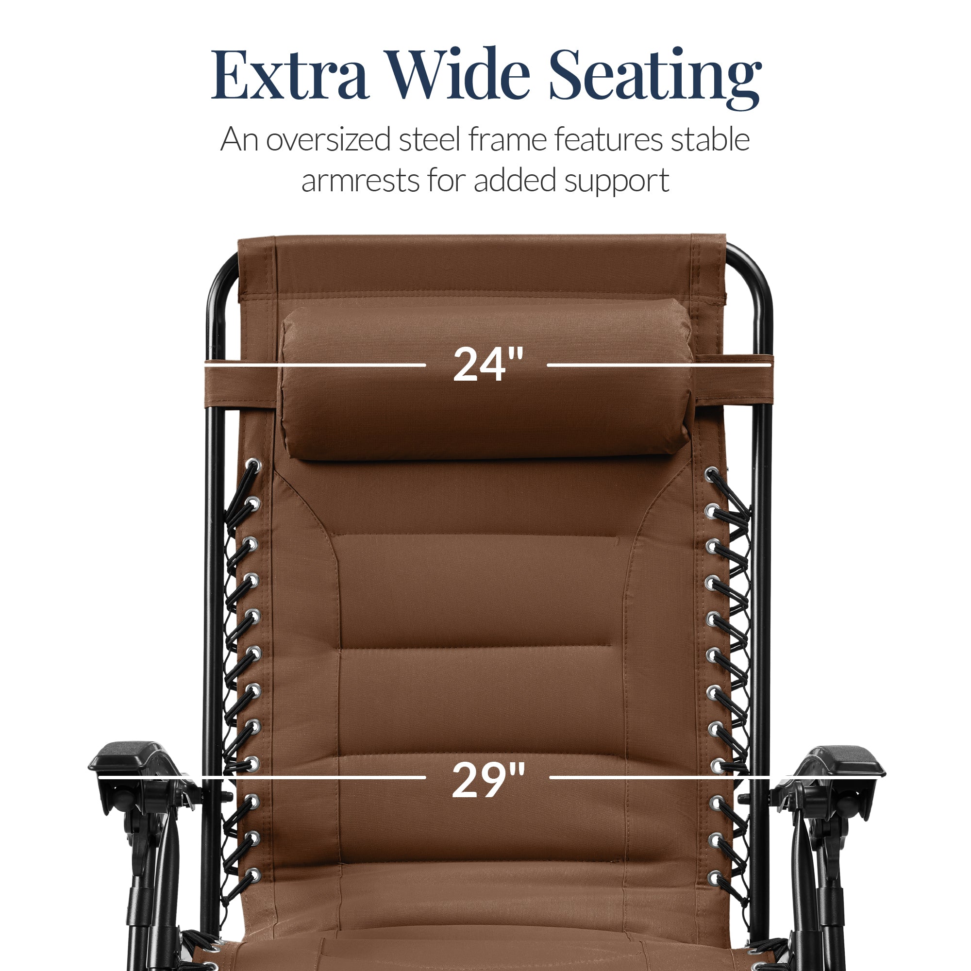 Luxurious Oversized Zero-Gravity Chair — Folding Recliner with Padded Comfort, Headrest and Side Tray