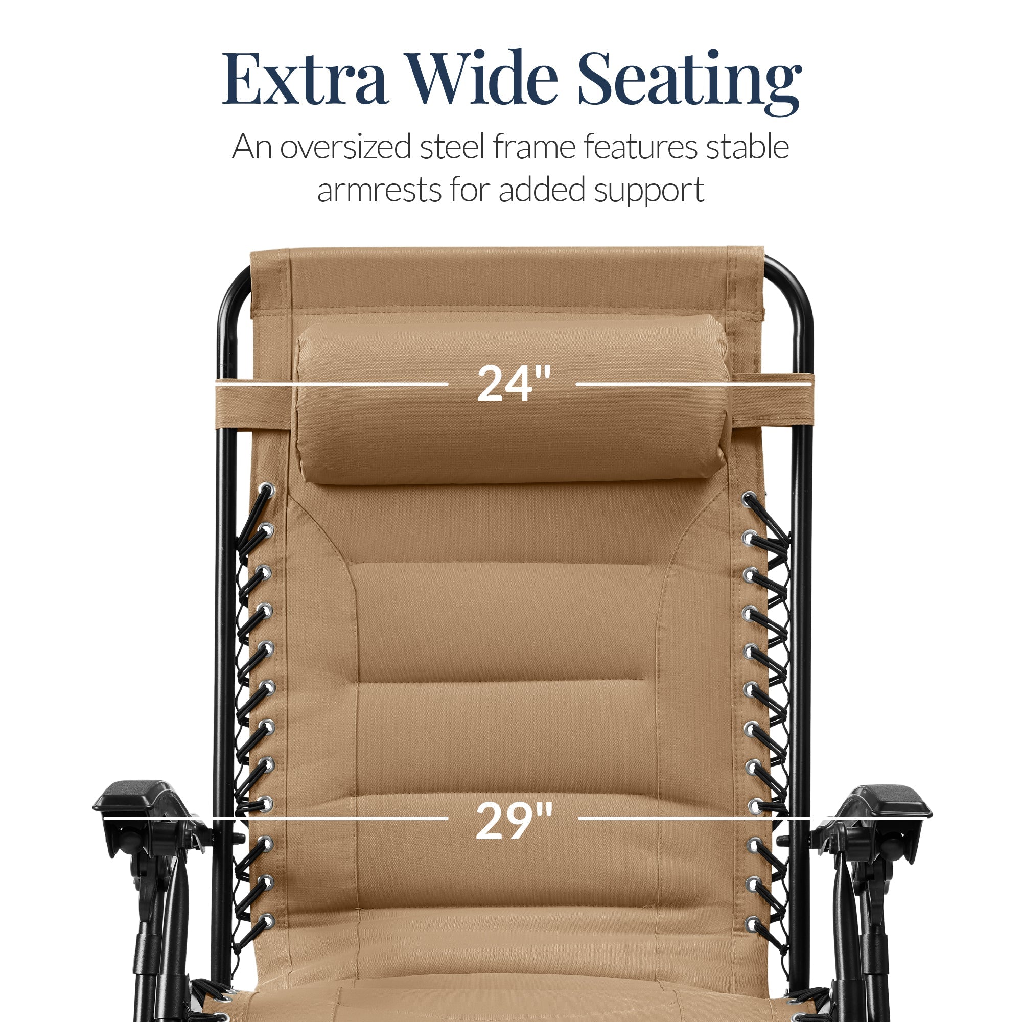 Luxurious Oversized Zero-Gravity Chair — Folding Recliner with Padded Comfort, Headrest and Side Tray