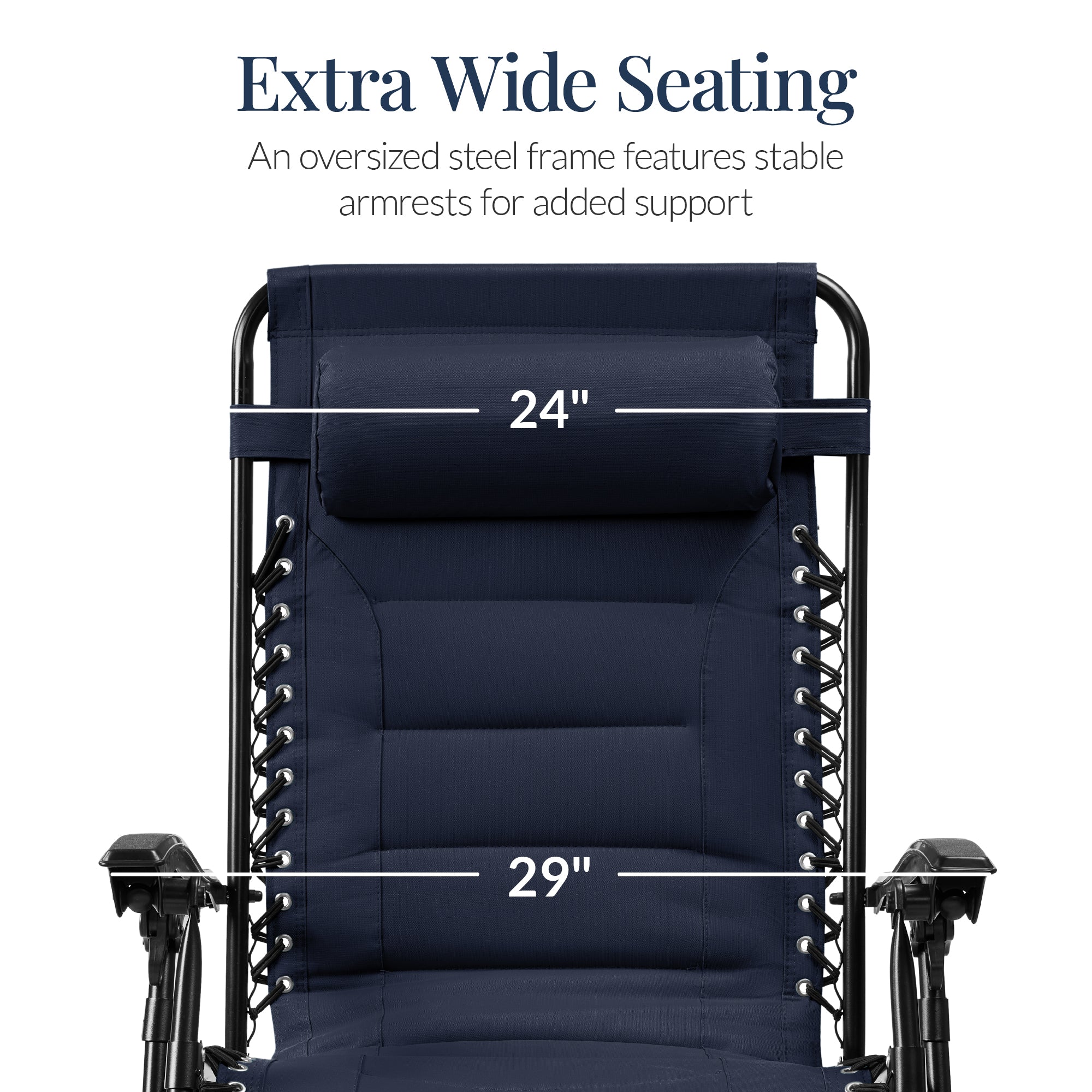 Luxurious Oversized Zero-Gravity Chair — Folding Recliner with Padded Comfort, Headrest and Side Tray