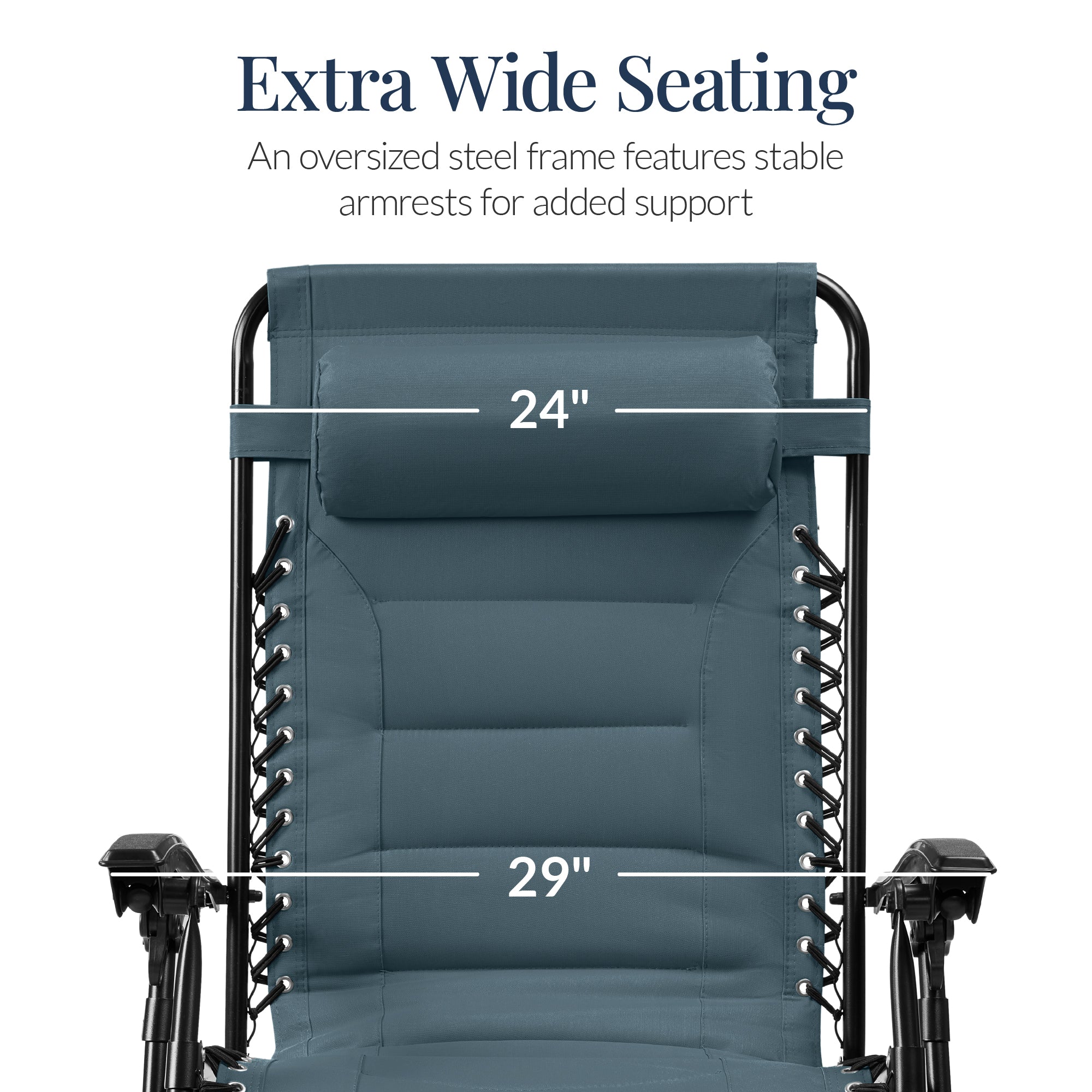 Luxurious Oversized Zero-Gravity Chair — Folding Recliner with Padded Comfort, Headrest and Side Tray