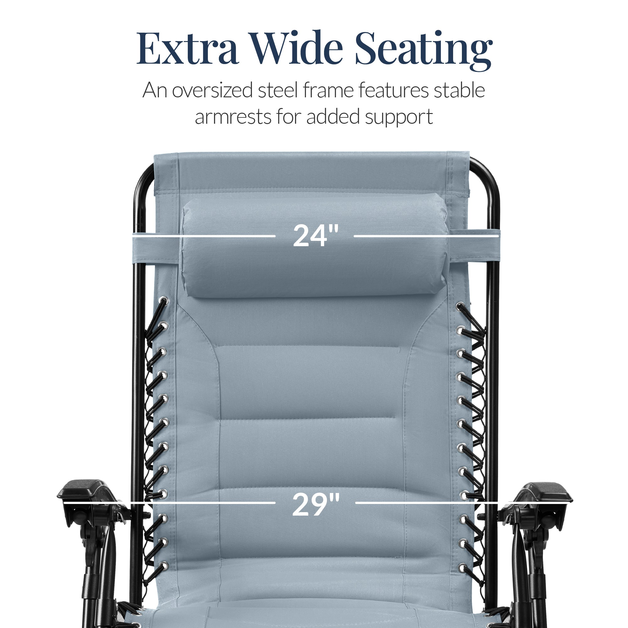 Luxurious Oversized Zero-Gravity Chair — Folding Recliner with Padded Comfort, Headrest and Side Tray