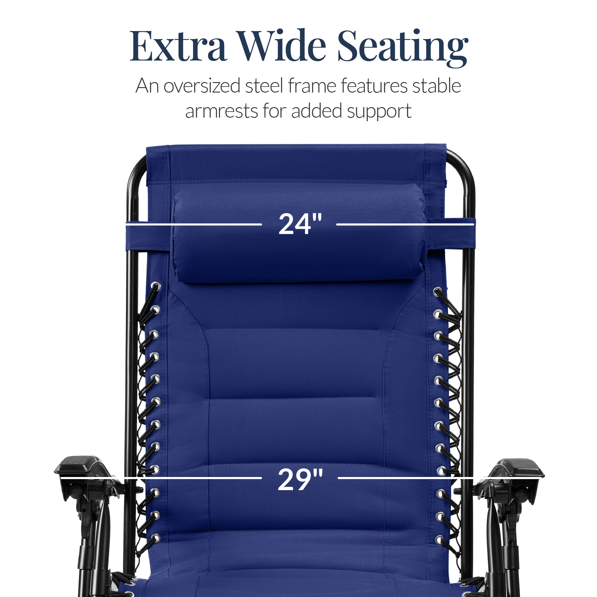 Luxurious Oversized Zero-Gravity Chair — Folding Recliner with Padded Comfort, Headrest and Side Tray