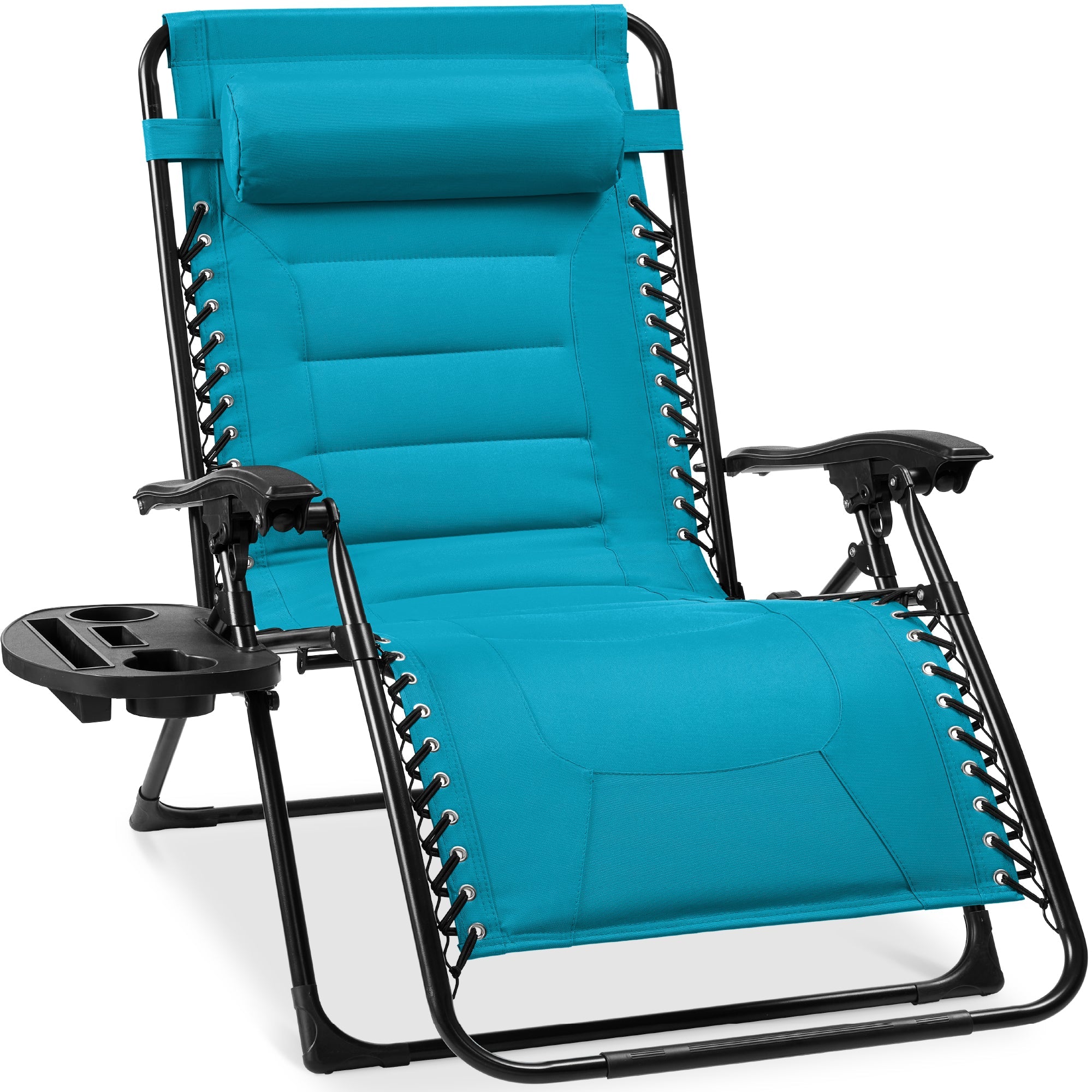 Luxurious Oversized Zero-Gravity Chair — Folding Recliner with Padded Comfort, Headrest and Side Tray