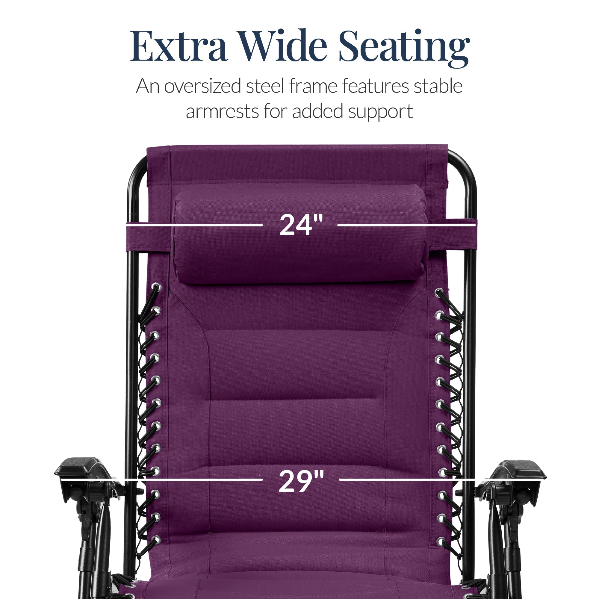 Luxurious Oversized Zero-Gravity Chair — Folding Recliner with Padded Comfort, Headrest and Side Tray
