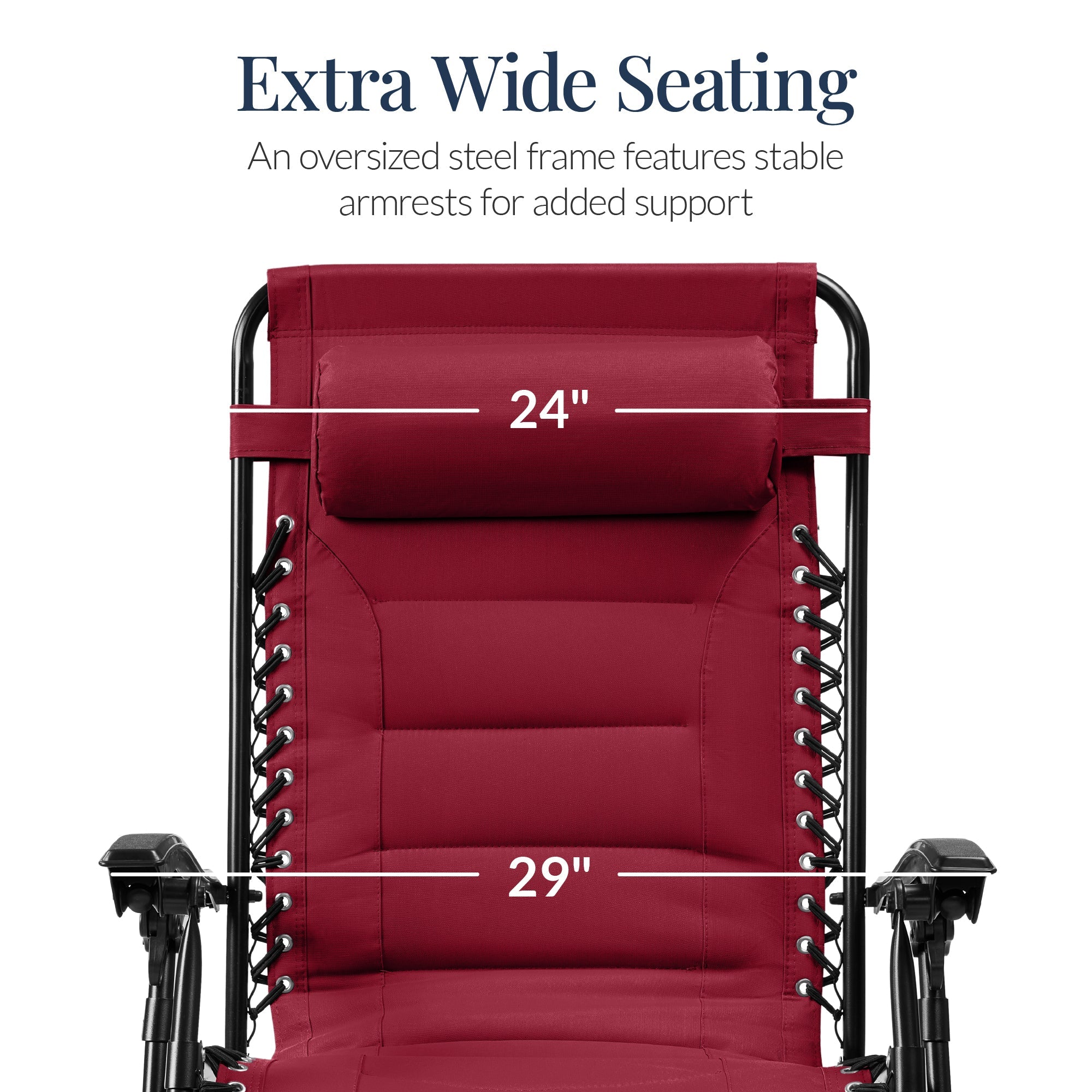 Luxurious Oversized Zero-Gravity Chair — Folding Recliner with Padded Comfort, Headrest and Side Tray