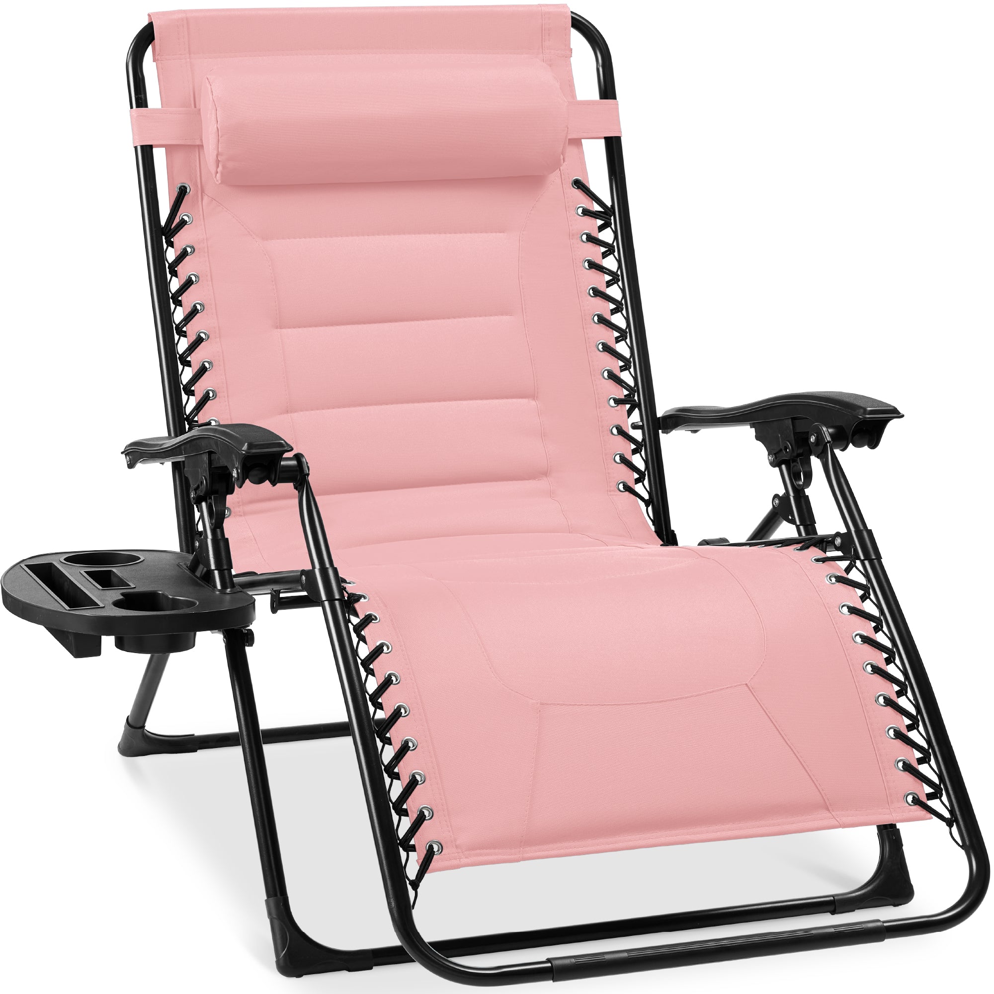 Luxurious Oversized Zero-Gravity Chair — Folding Recliner with Padded Comfort, Headrest and Side Tray