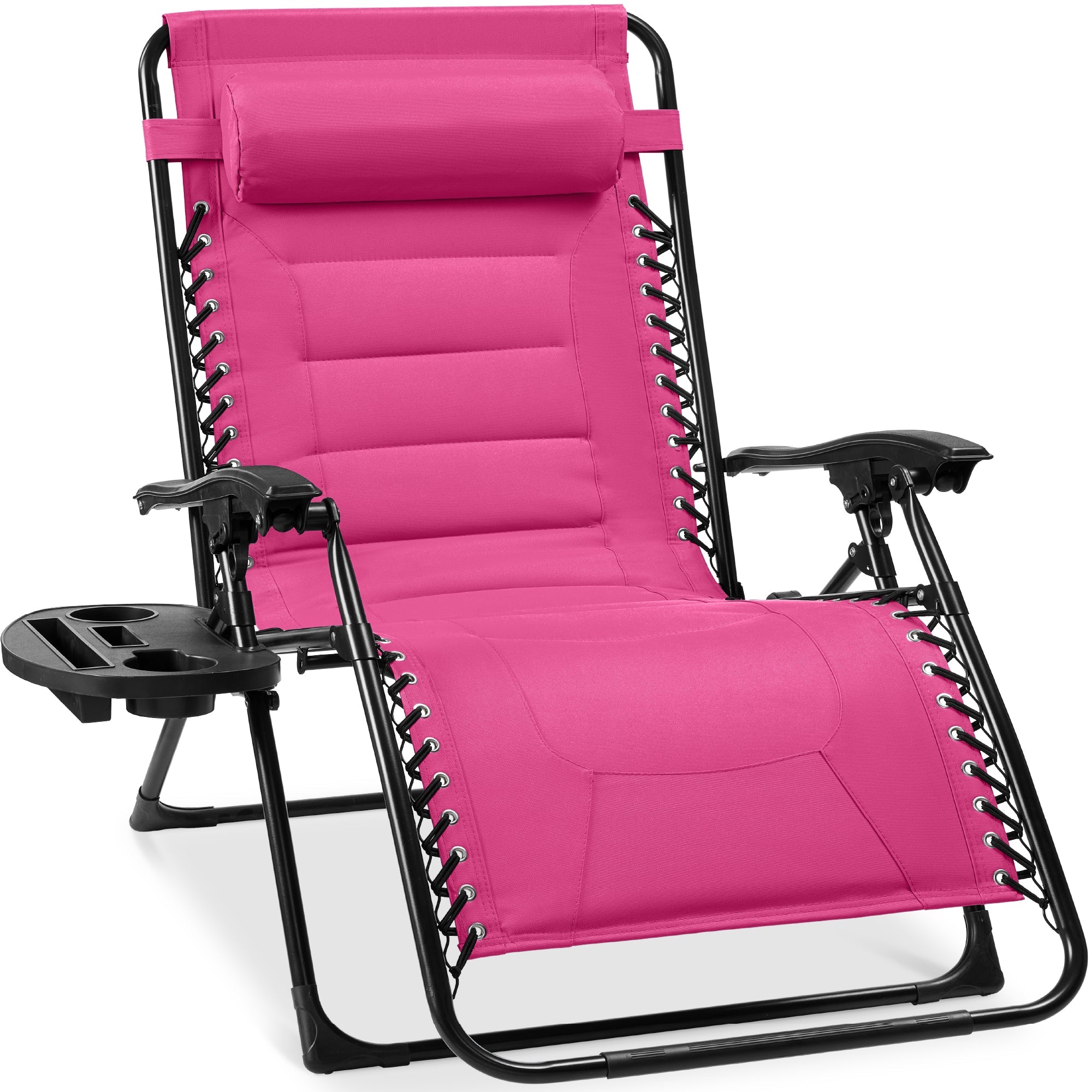 Luxurious Oversized Zero-Gravity Chair — Folding Recliner with Padded Comfort, Headrest and Side Tray