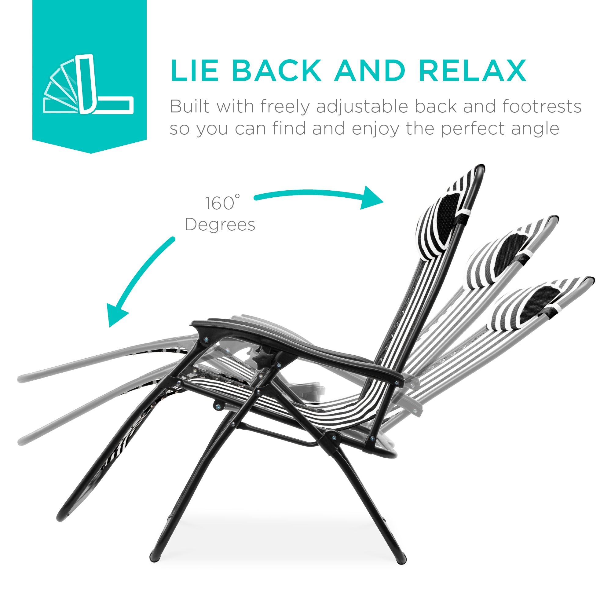 Zero Gravity Recliner Chairs - Set of 2 with Cup Holder Trays