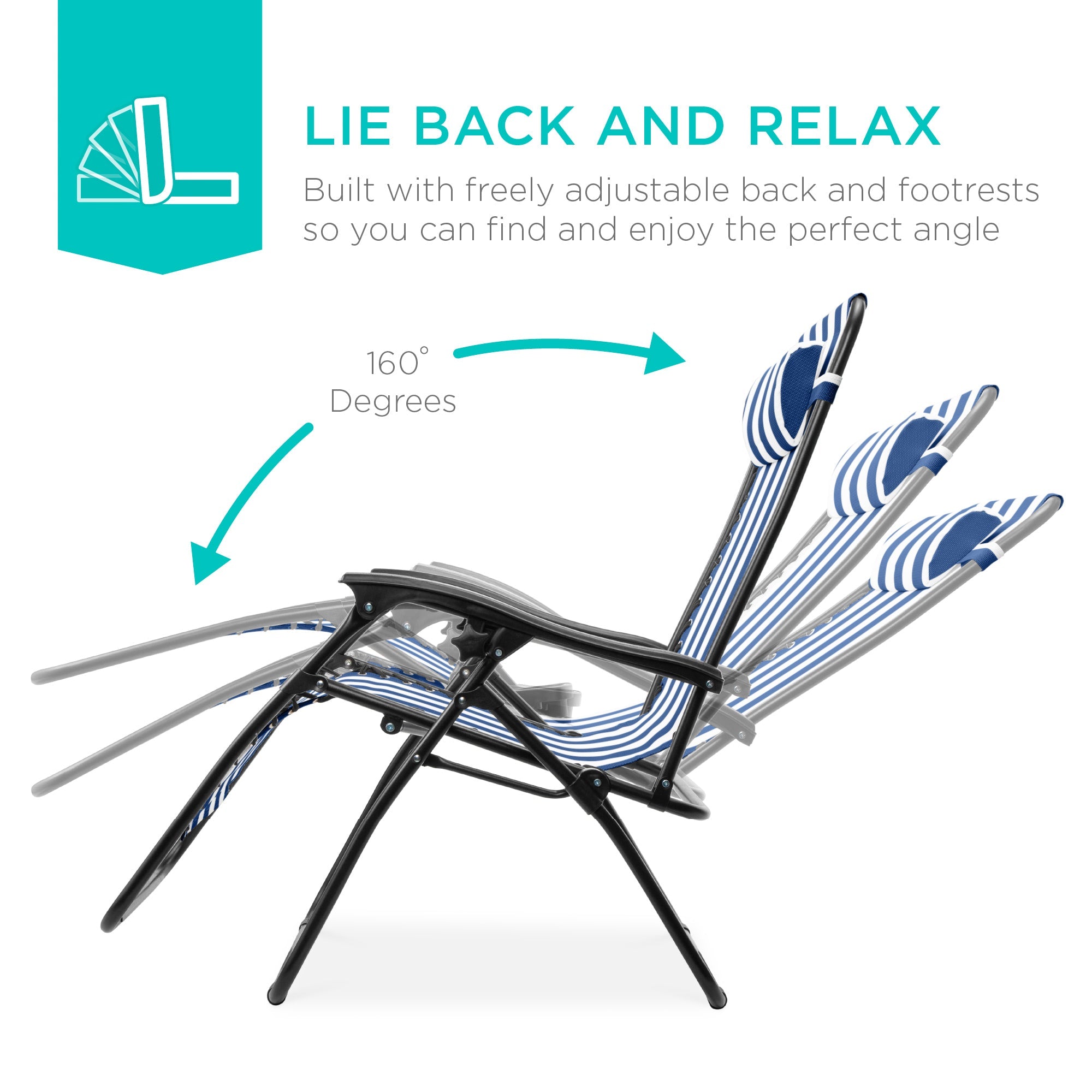 Zero Gravity Recliner Chairs - Set of 2 with Cup Holder Trays
