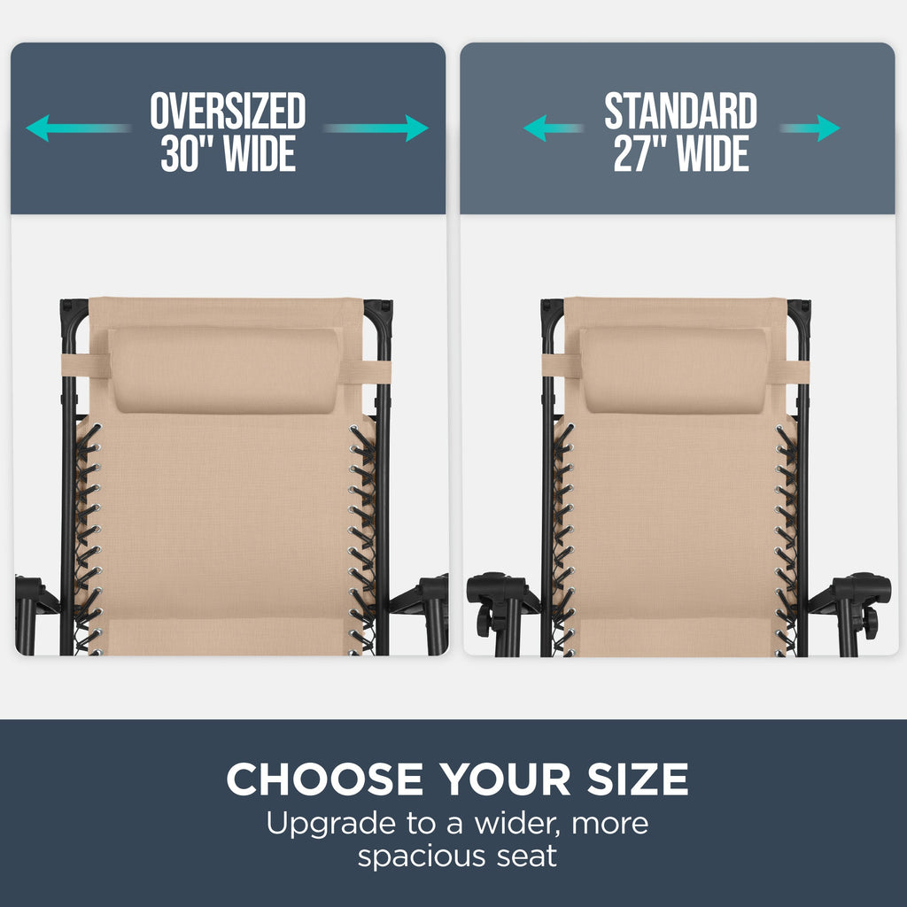 30-Inch Wide Folding Zero-Gravity Patio Lounge Chair with Adjustable Canopy Shade