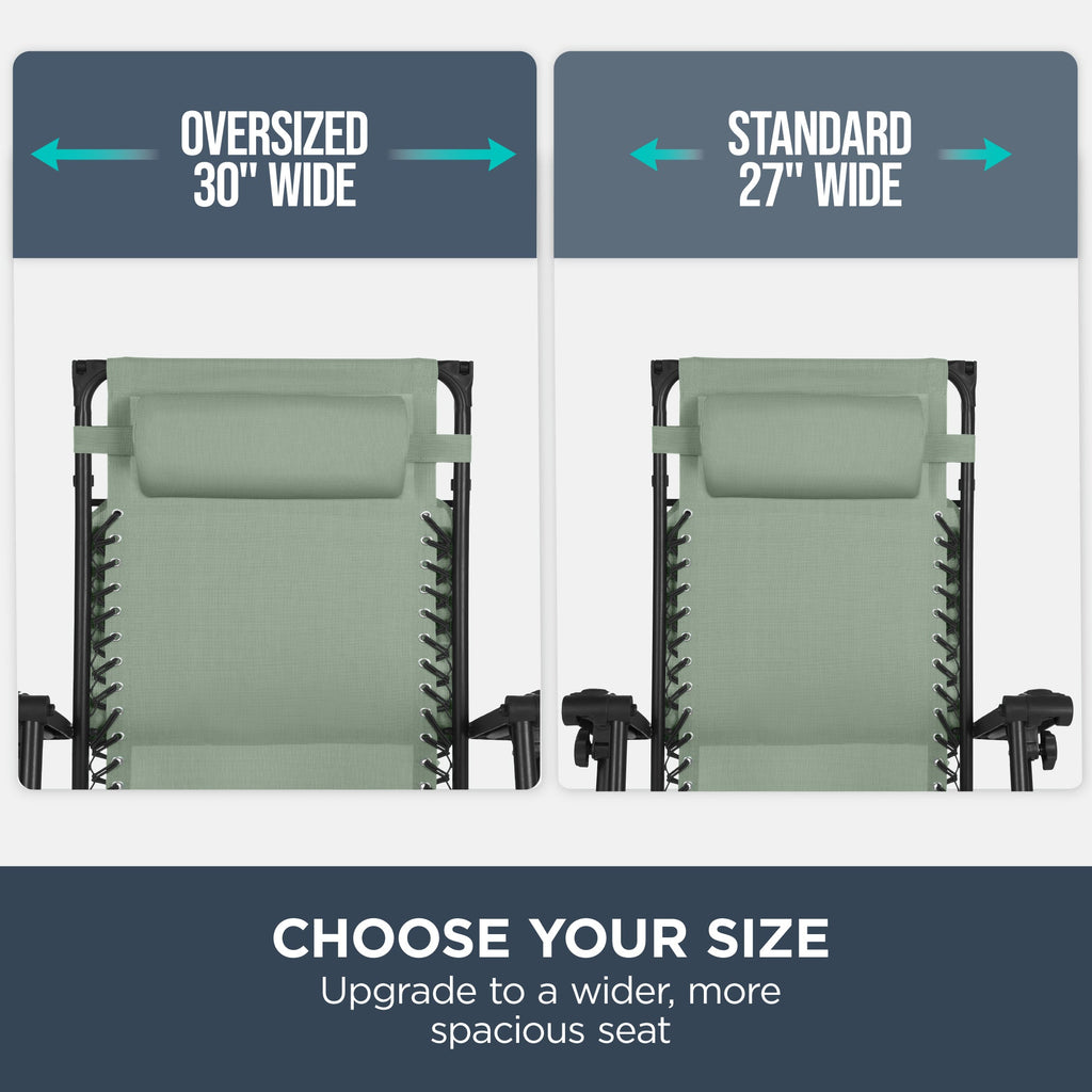 30-Inch Wide Folding Zero-Gravity Patio Lounge Chair with Adjustable Canopy Shade