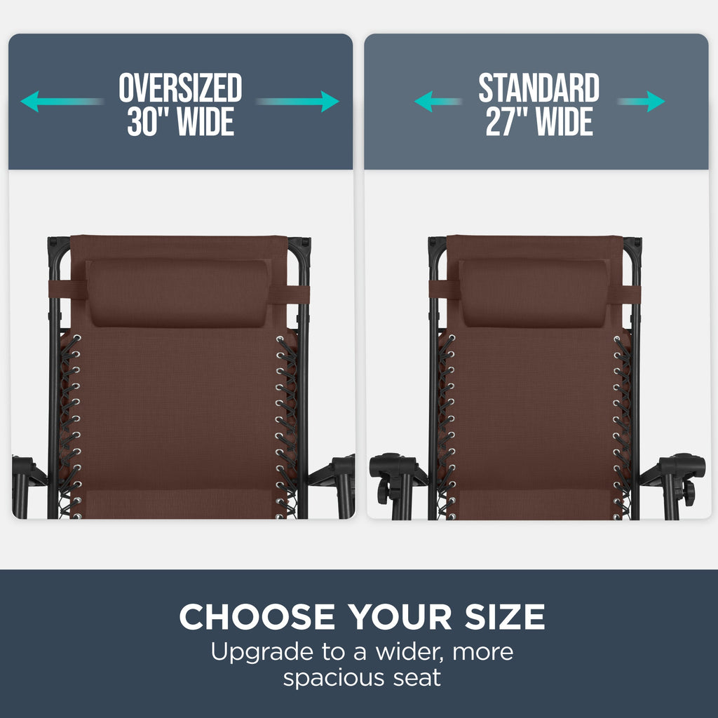 30-Inch Wide Folding Zero-Gravity Patio Lounge Chair with Adjustable Canopy Shade