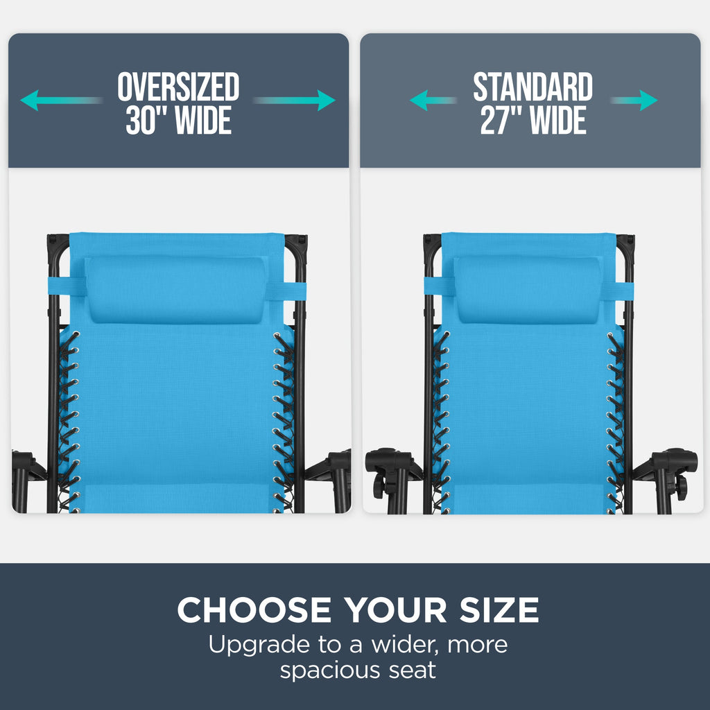 30-Inch Wide Folding Zero-Gravity Patio Lounge Chair with Adjustable Canopy Shade