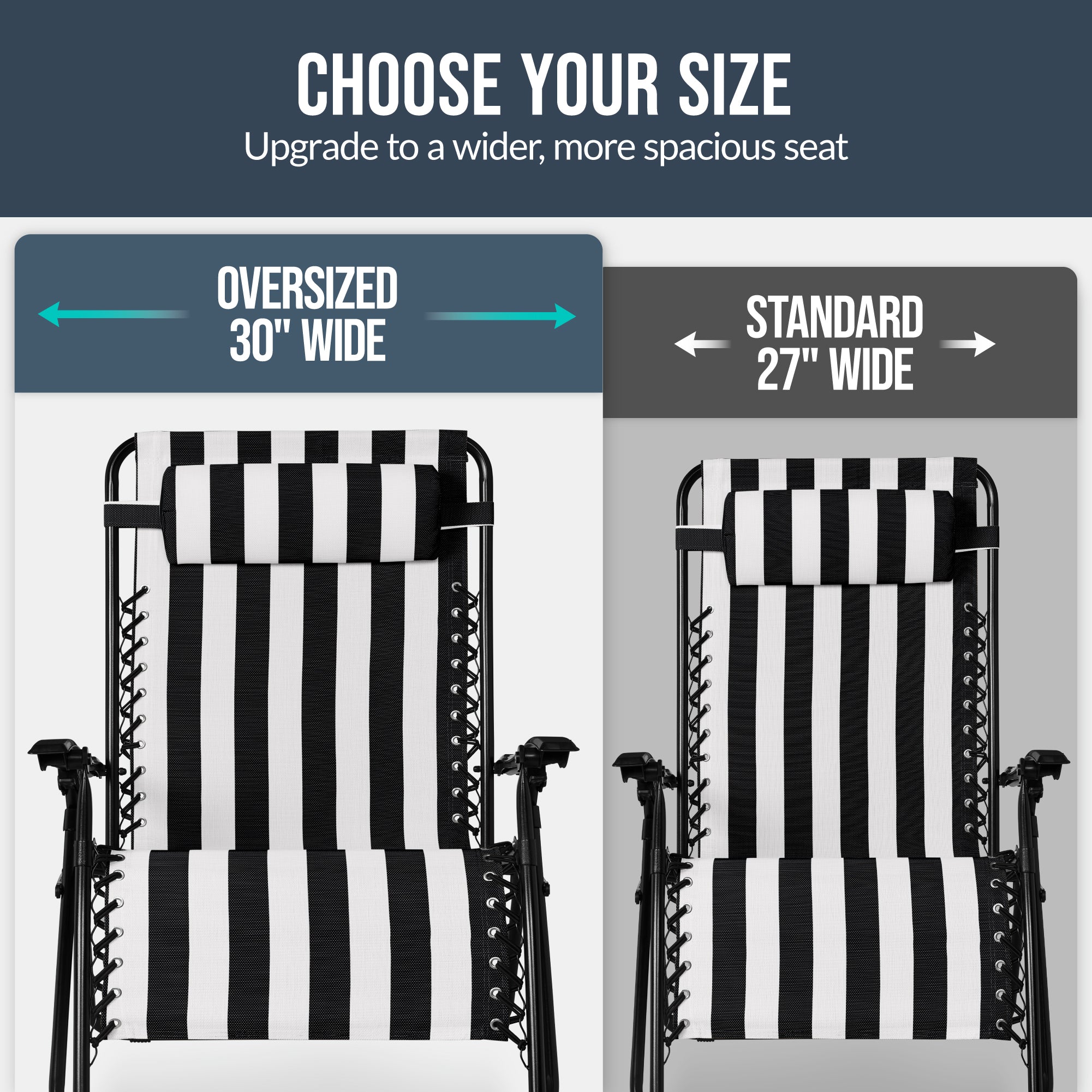 Two-Pack Ultra-Wide Adjustable Zero-Gravity Patio Recliners