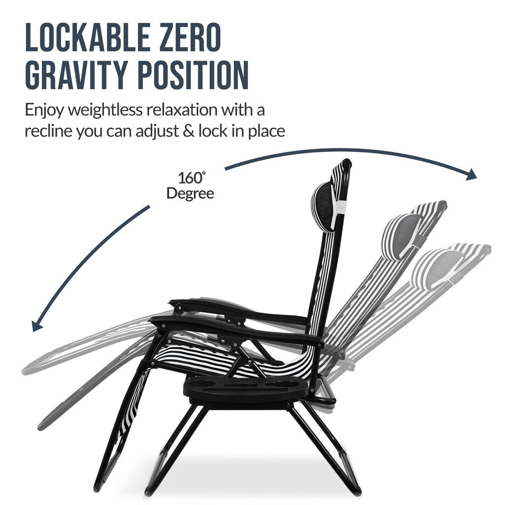 Two-Pack Ultra-Wide Adjustable Zero-Gravity Patio Recliners