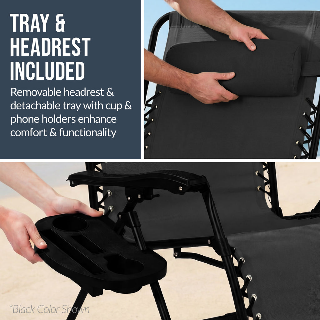 Two-Pack Ultra-Wide Adjustable Zero-Gravity Patio Recliners