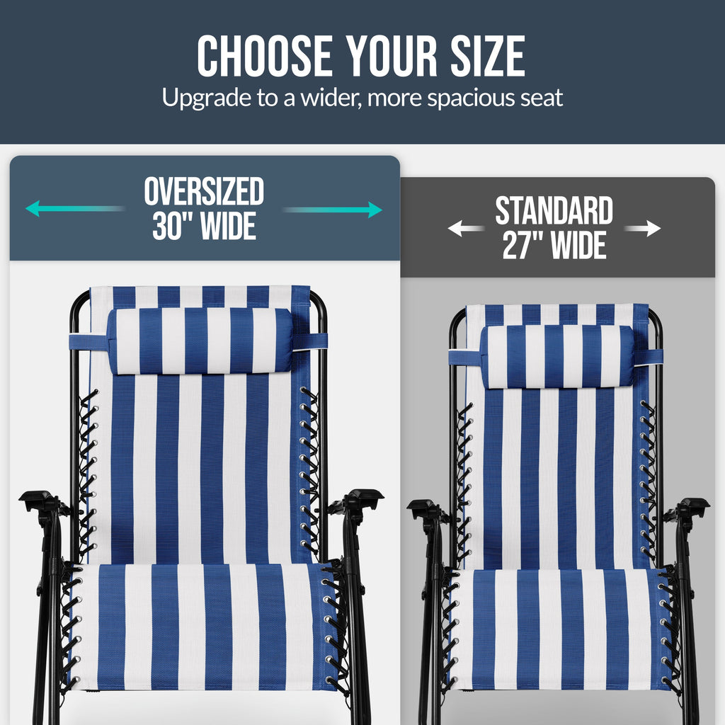 Two-Pack Ultra-Wide Adjustable Zero-Gravity Patio Recliners
