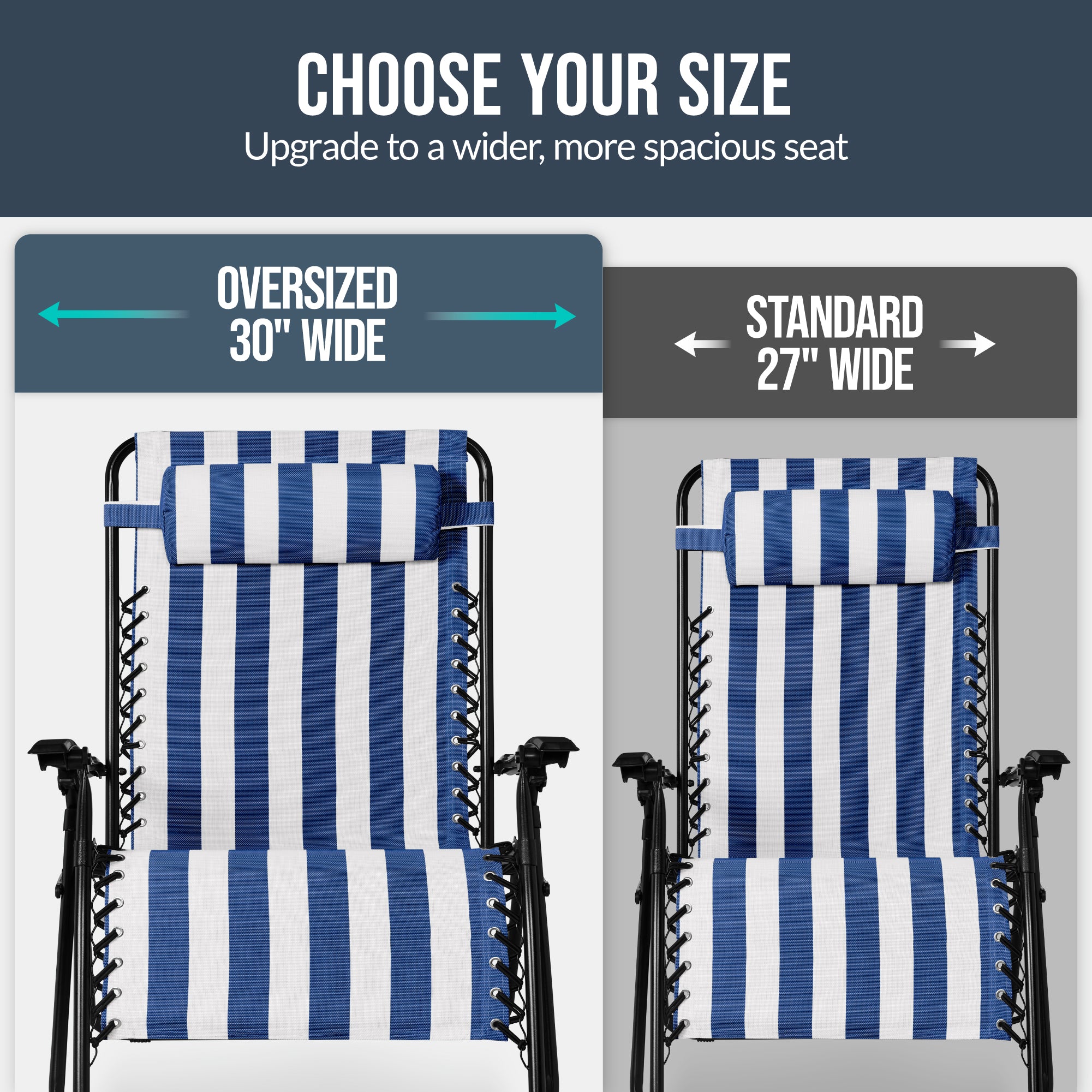 Two-Pack Ultra-Wide Adjustable Zero-Gravity Patio Recliners