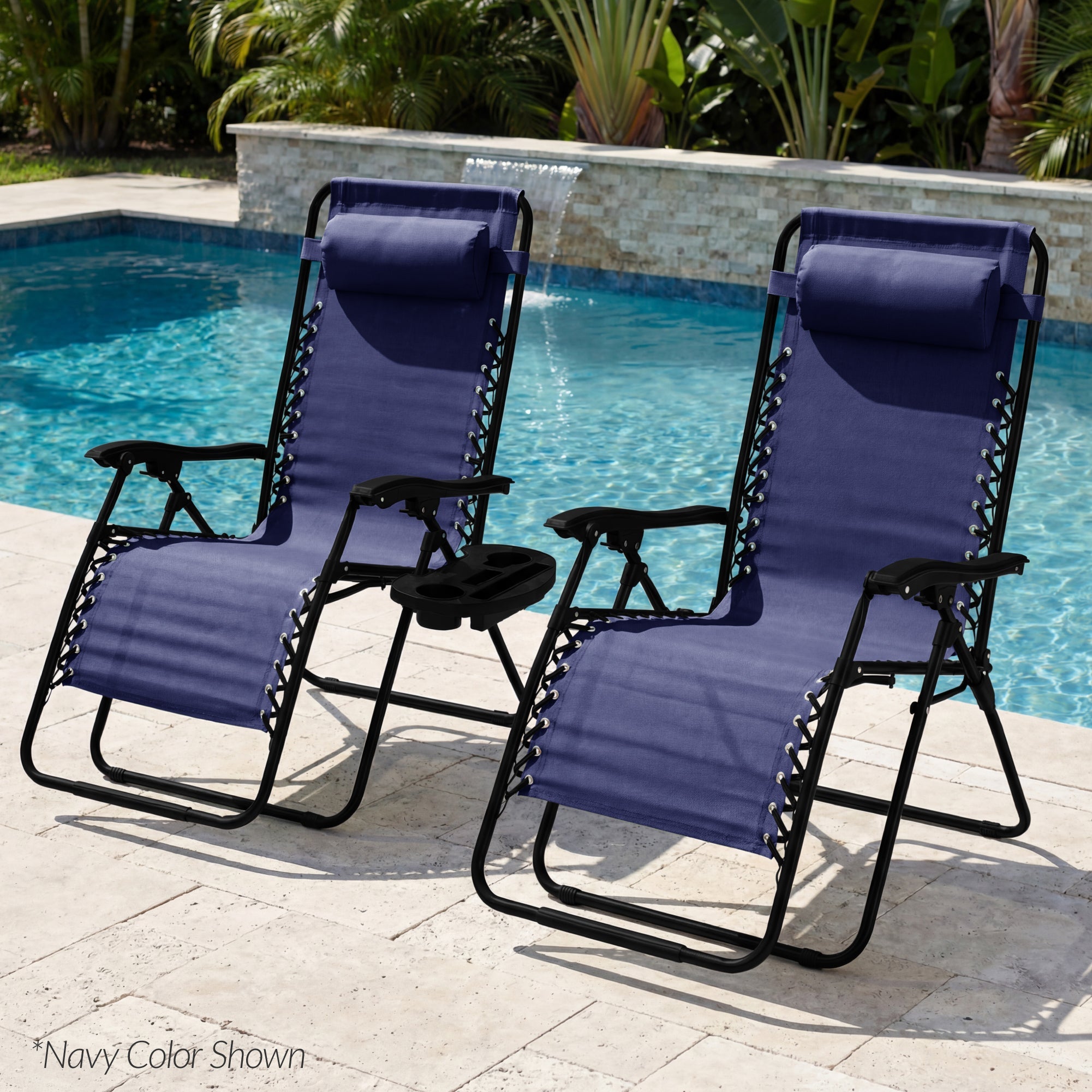 Two-Pack Ultra-Wide Adjustable Zero-Gravity Patio Recliners