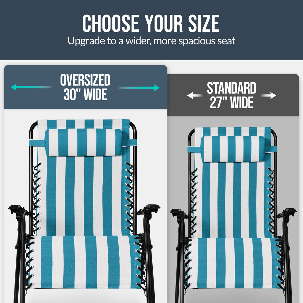 Two-Pack Ultra-Wide Adjustable Zero-Gravity Patio Recliners