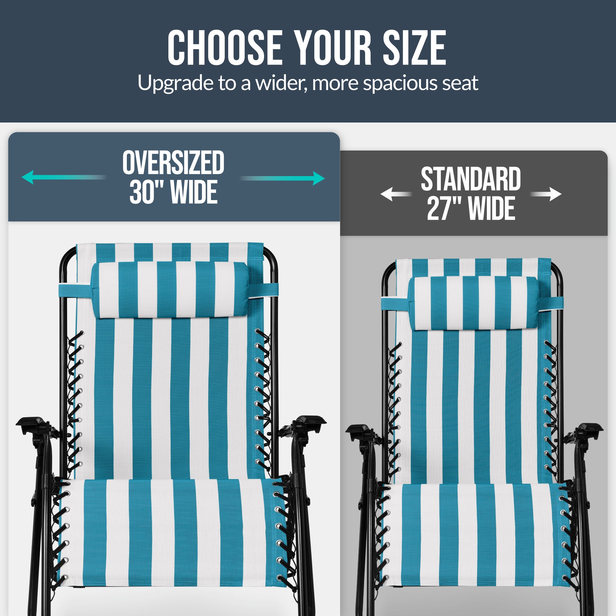 Two-Pack Ultra-Wide Adjustable Zero-Gravity Patio Recliners
