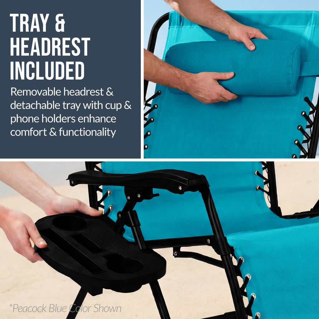 Two-Pack Ultra-Wide Adjustable Zero-Gravity Patio Recliners