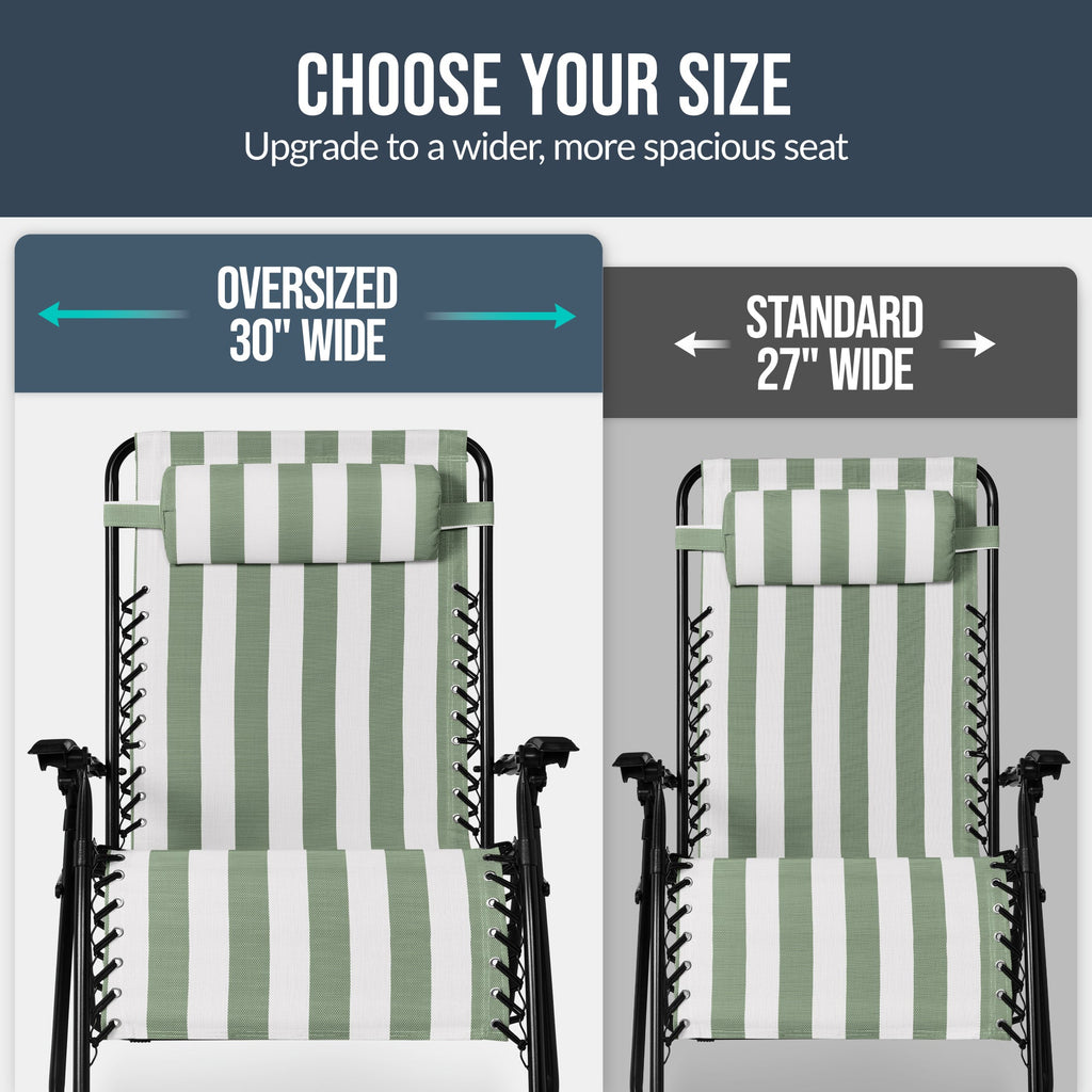 Two-Pack Ultra-Wide Adjustable Zero-Gravity Patio Recliners