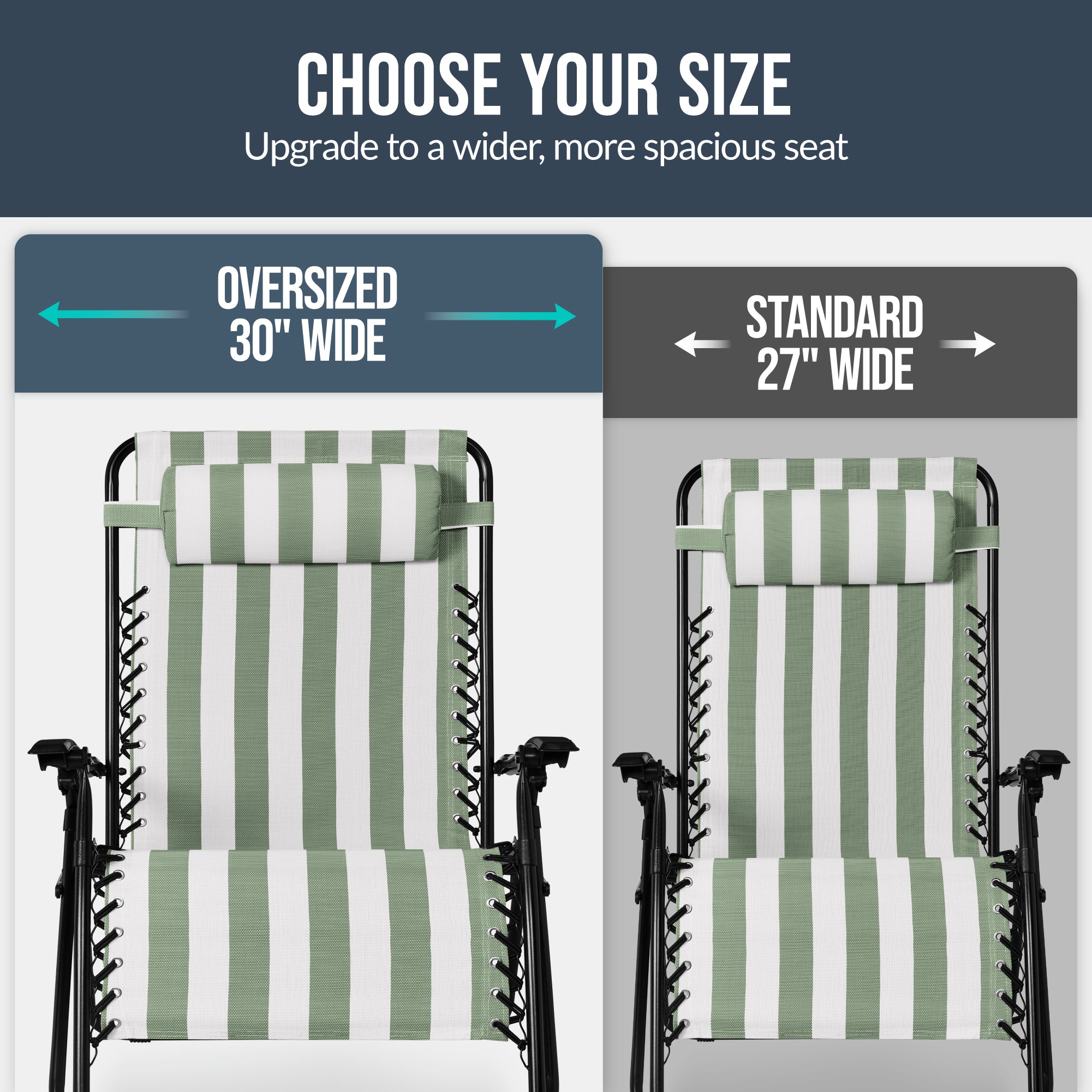 Two-Pack Ultra-Wide Adjustable Zero-Gravity Patio Recliners