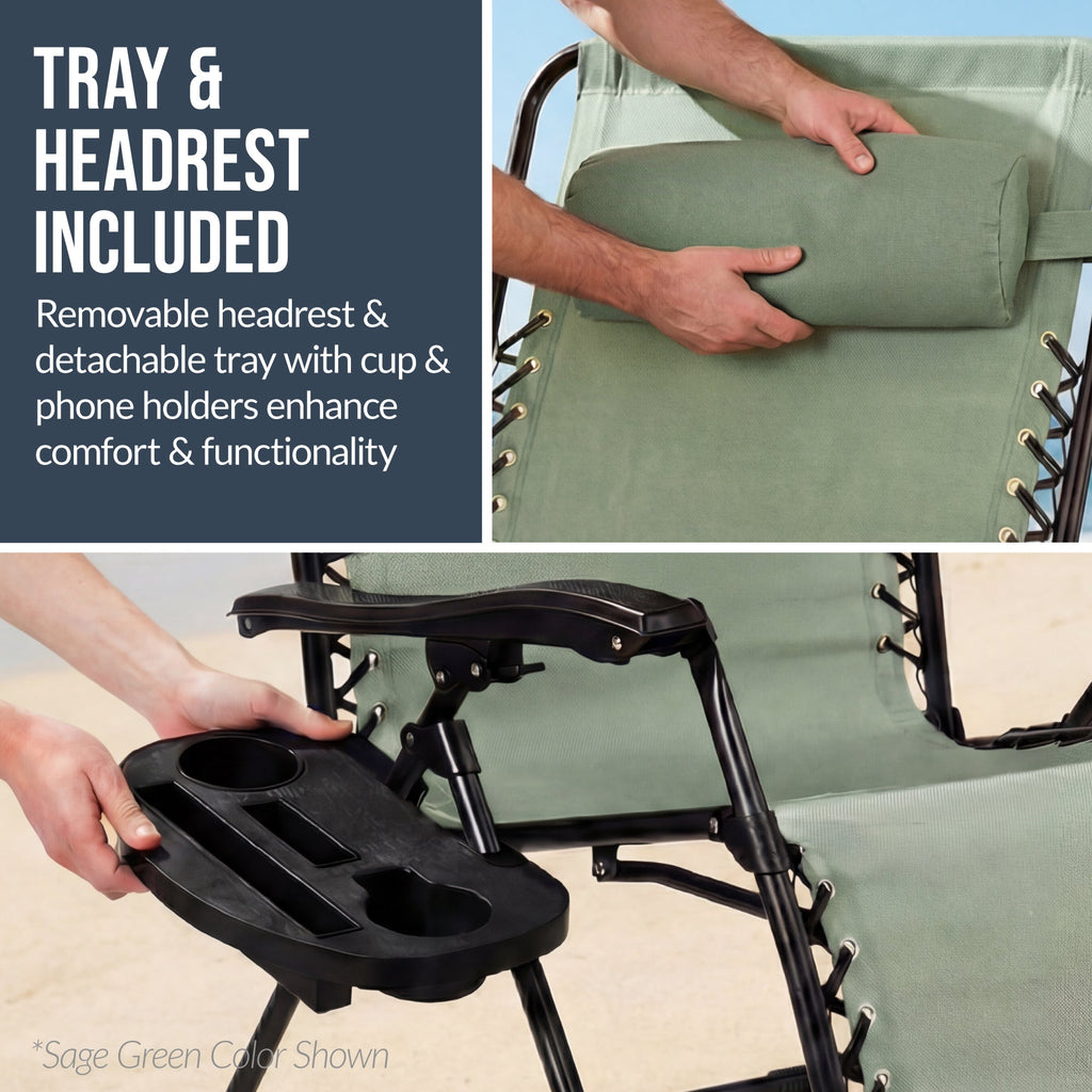 Two-Pack Ultra-Wide Adjustable Zero-Gravity Patio Recliners