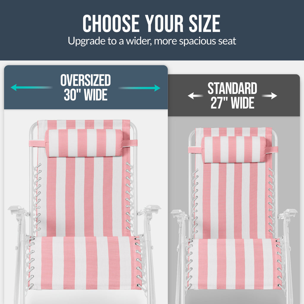 Two-Pack Ultra-Wide Adjustable Zero-Gravity Patio Recliners
