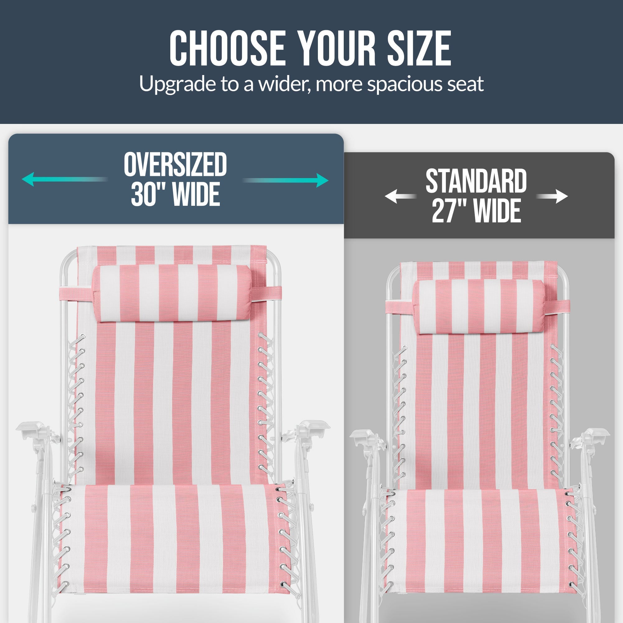 Two-Pack Ultra-Wide Adjustable Zero-Gravity Patio Recliners