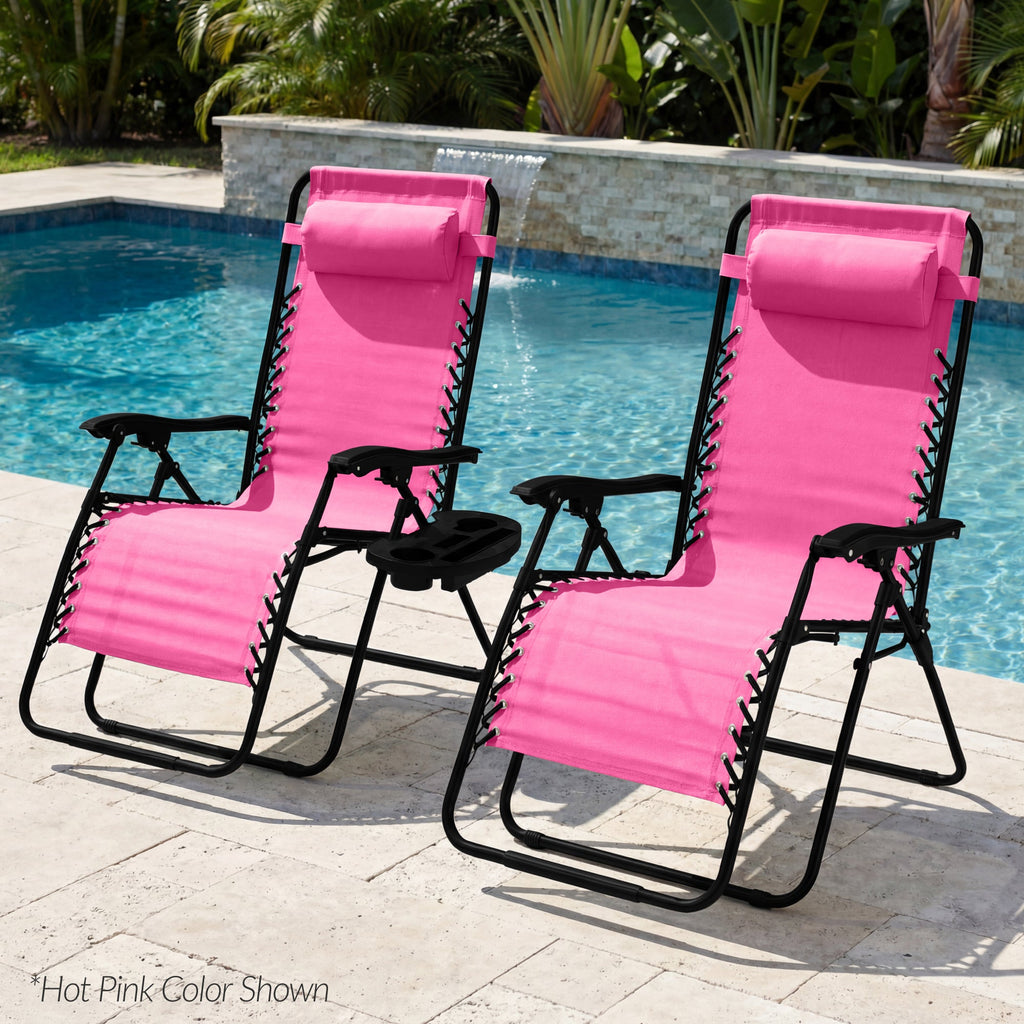 Two-Pack Ultra-Wide Adjustable Zero-Gravity Patio Recliners