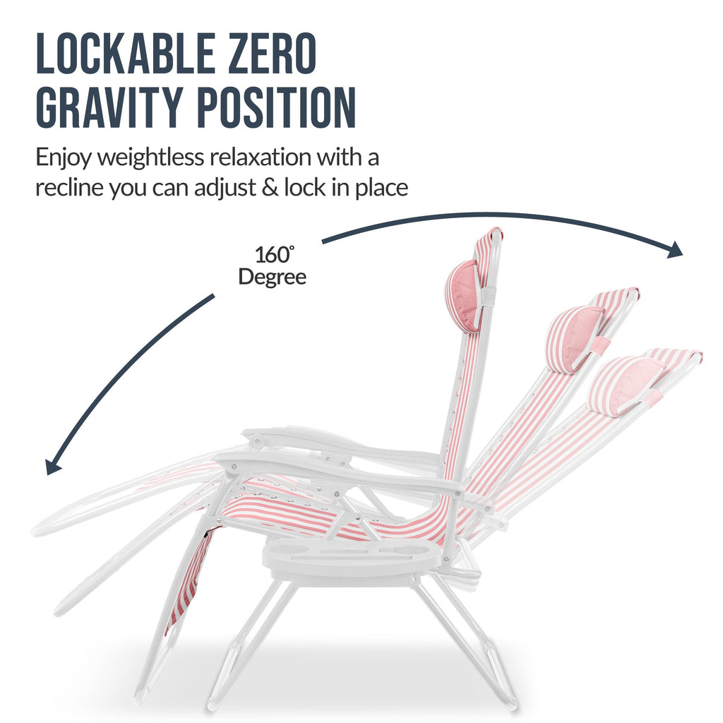 Two-Pack Ultra-Wide Adjustable Zero-Gravity Patio Recliners