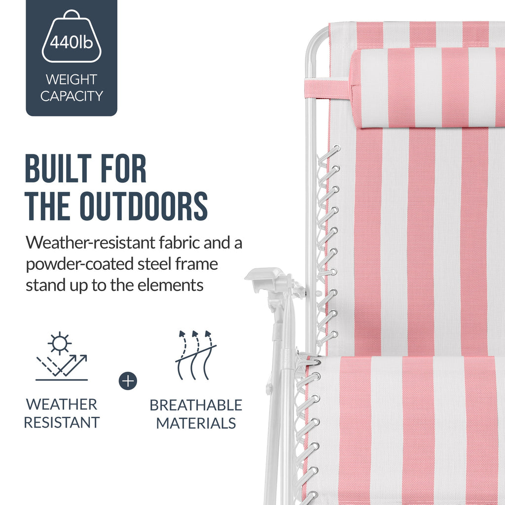 Two-Pack Ultra-Wide Adjustable Zero-Gravity Patio Recliners