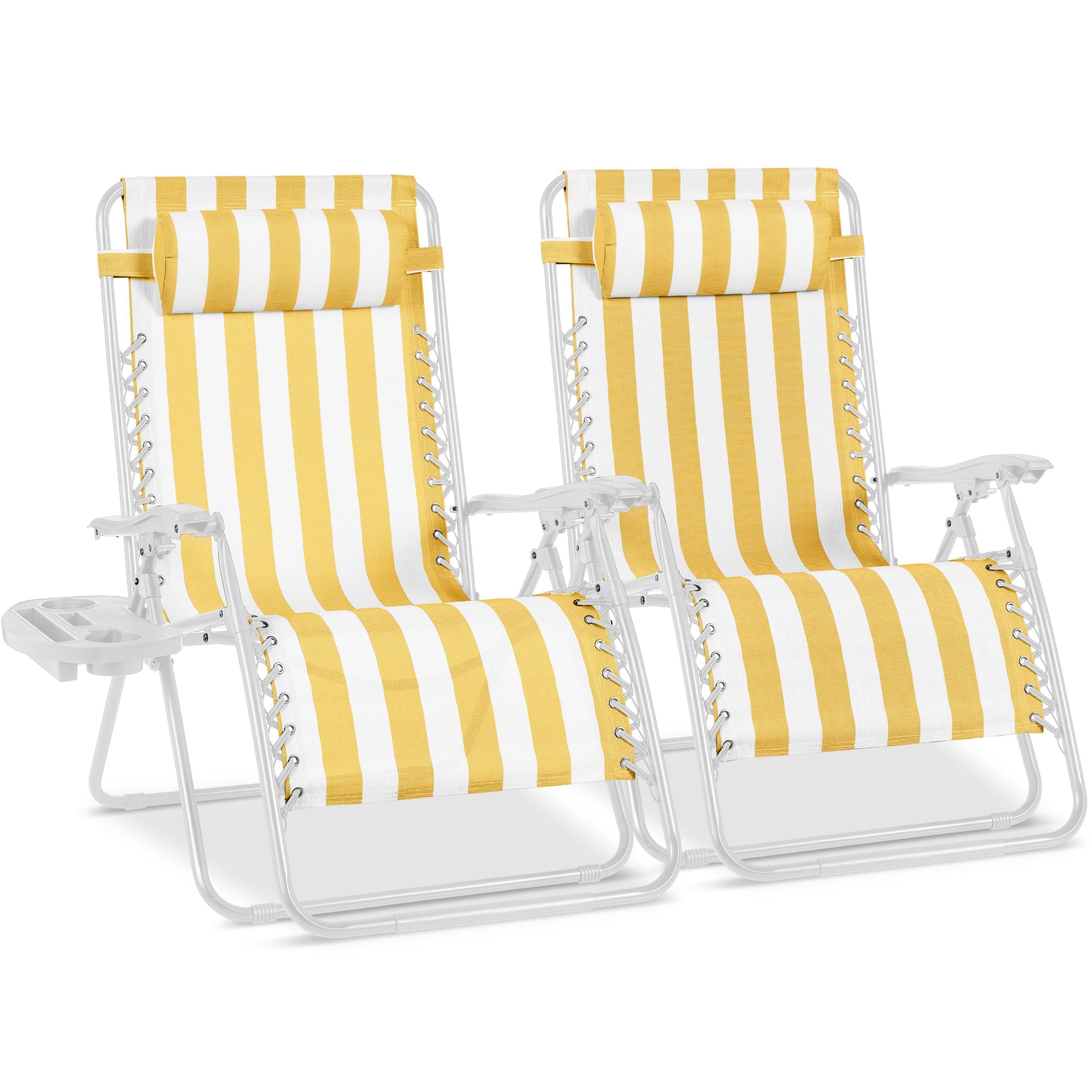 Two-Pack Ultra-Wide Adjustable Zero-Gravity Patio Recliners