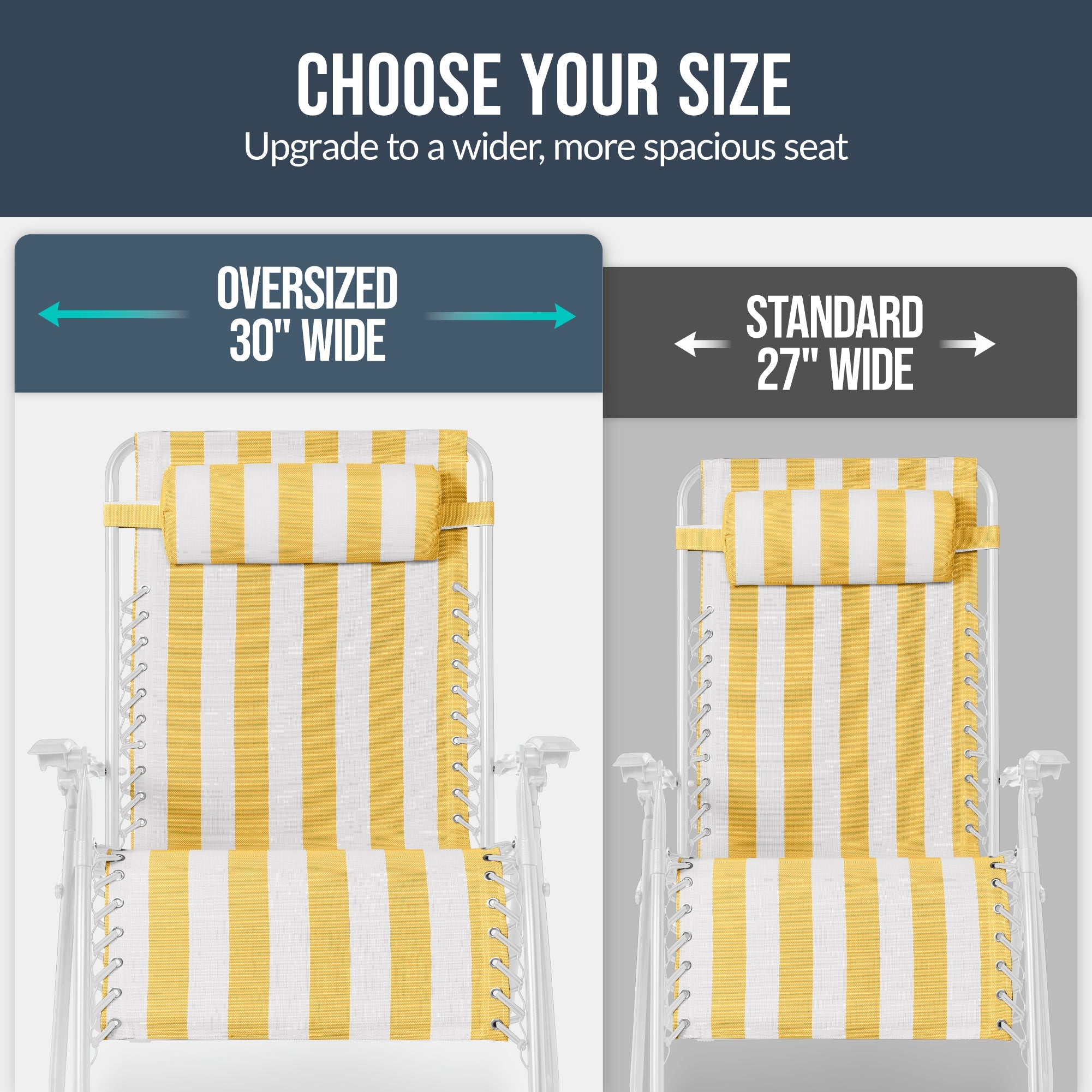 Two-Pack Ultra-Wide Adjustable Zero-Gravity Patio Recliners