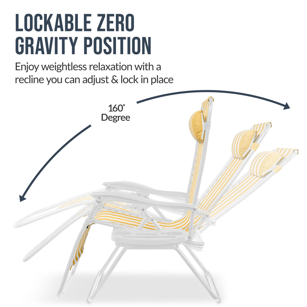 Two-Pack Ultra-Wide Adjustable Zero-Gravity Patio Recliners