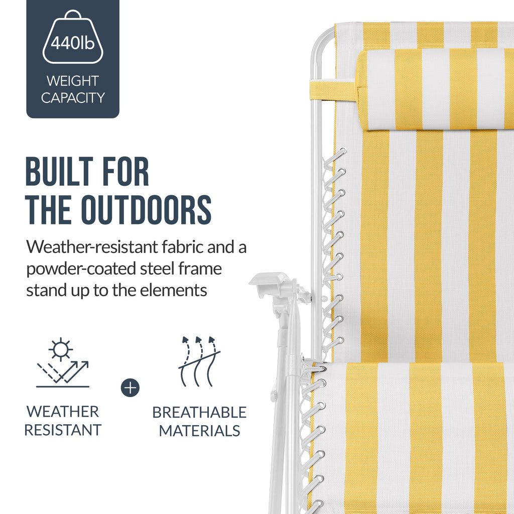 Two-Pack Ultra-Wide Adjustable Zero-Gravity Patio Recliners