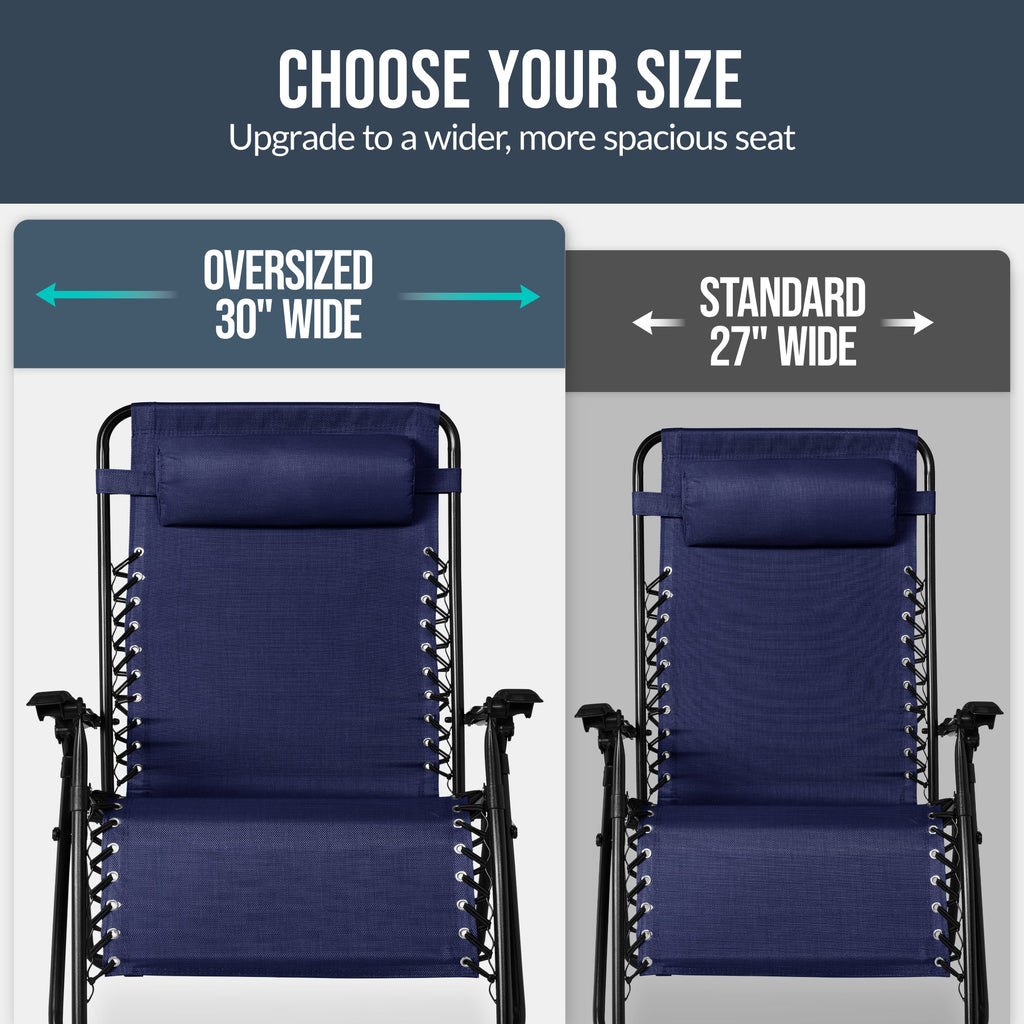 Two-Pack Ultra-Wide Adjustable Zero-Gravity Patio Recliners
