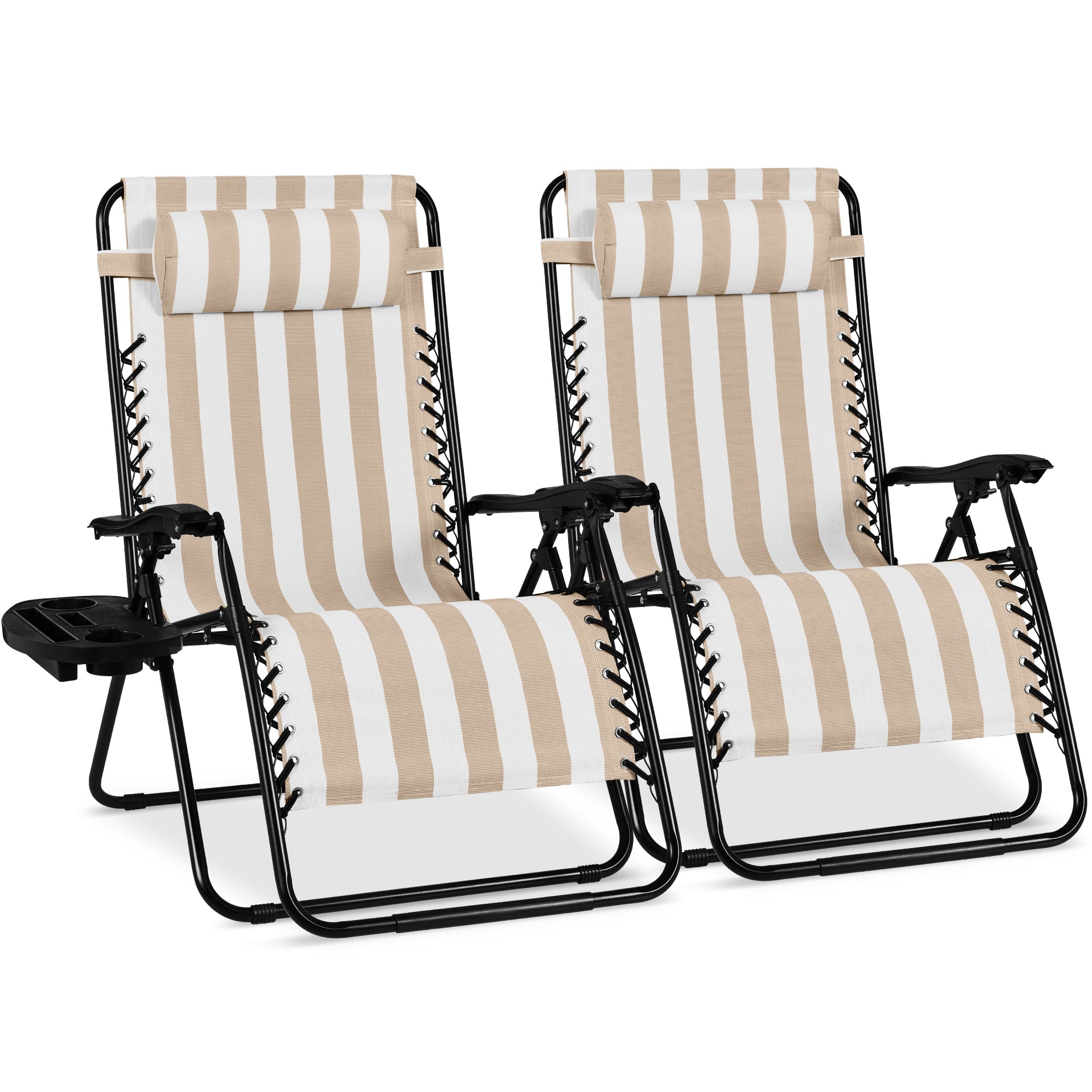 Two-Pack Ultra-Wide Adjustable Zero-Gravity Patio Recliners