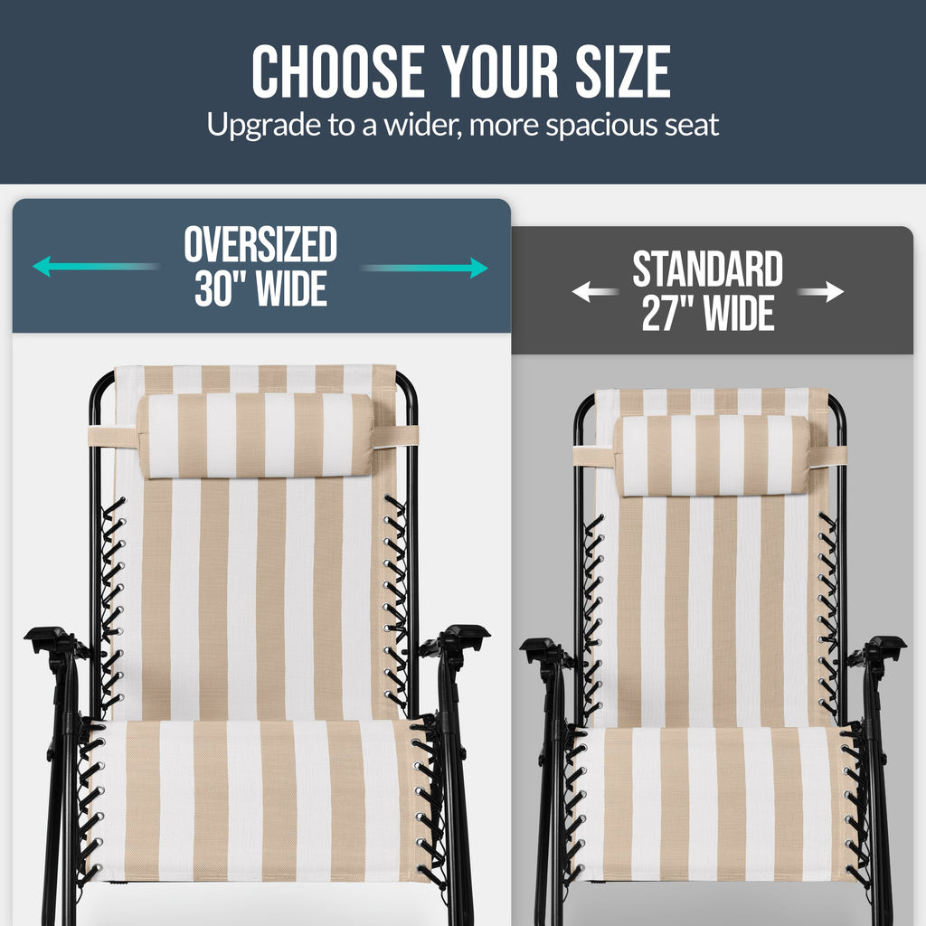 Two-Pack Ultra-Wide Adjustable Zero-Gravity Patio Recliners