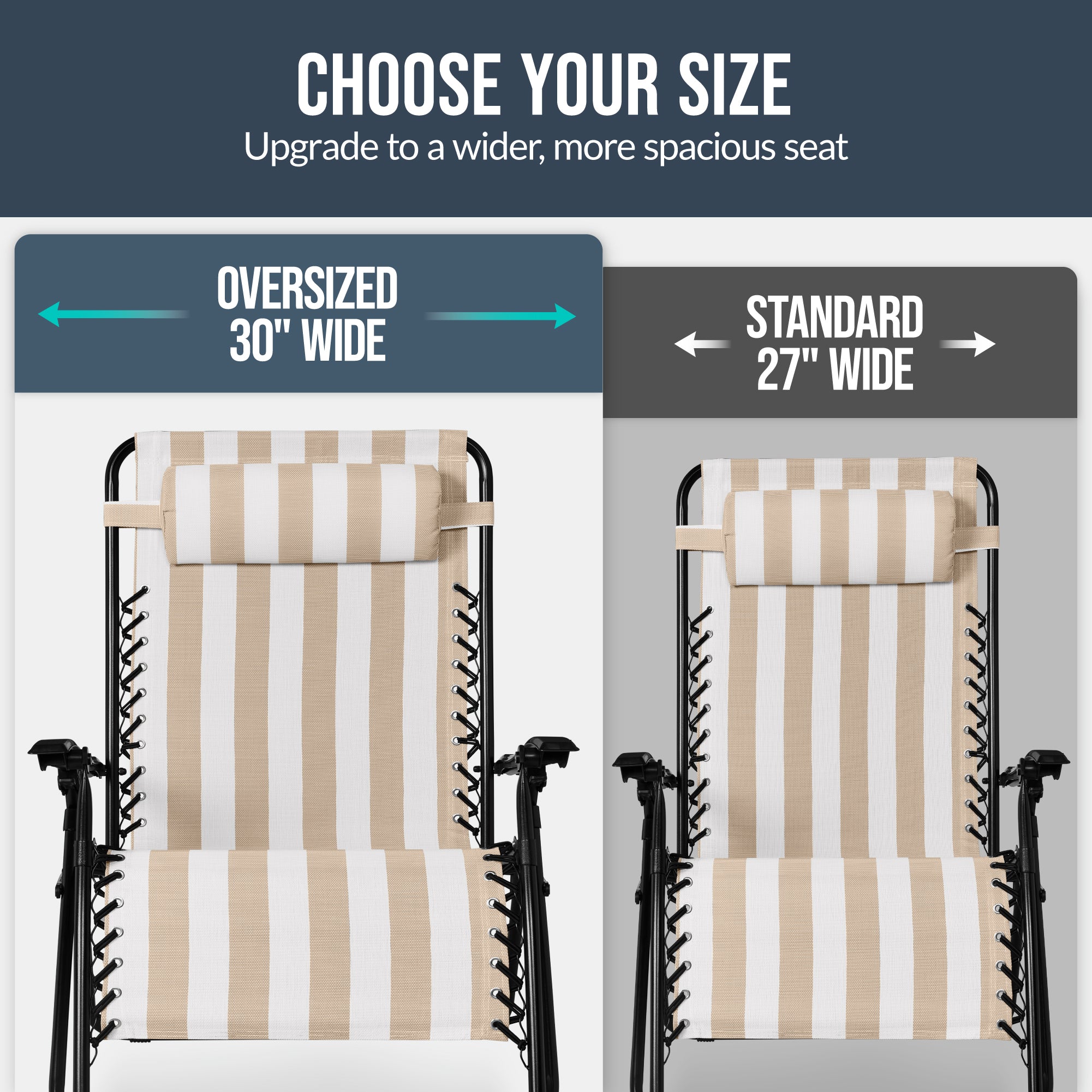Two-Pack Ultra-Wide Adjustable Zero-Gravity Patio Recliners