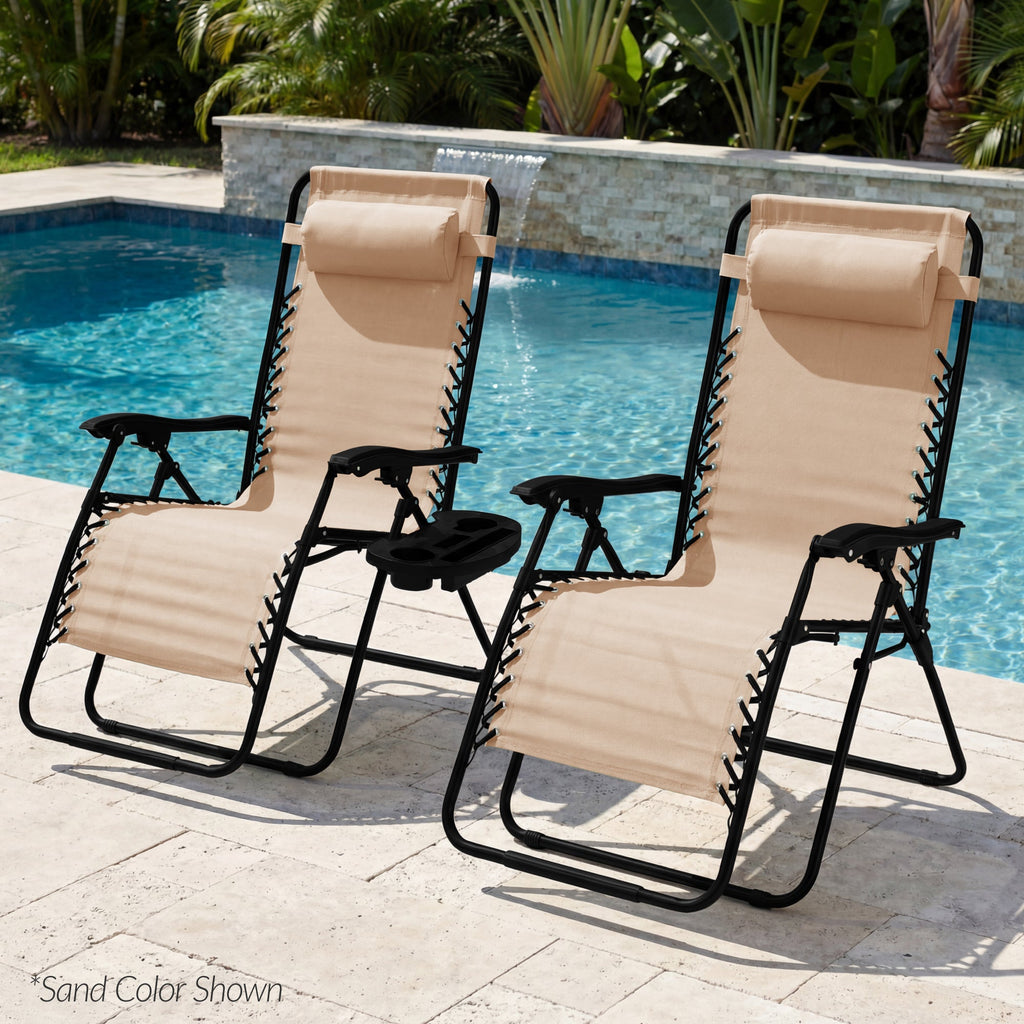 Two-Pack Ultra-Wide Adjustable Zero-Gravity Patio Recliners