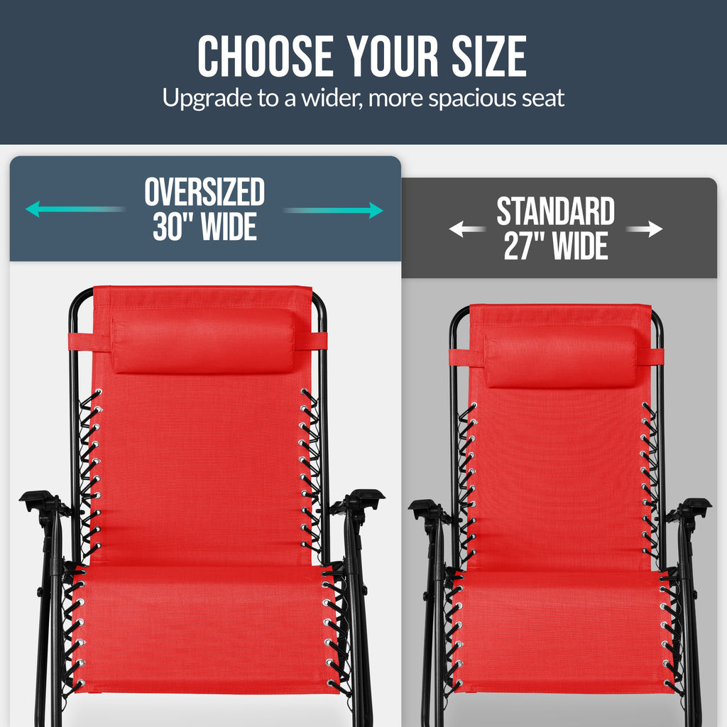 Two-Pack Ultra-Wide Adjustable Zero-Gravity Patio Recliners