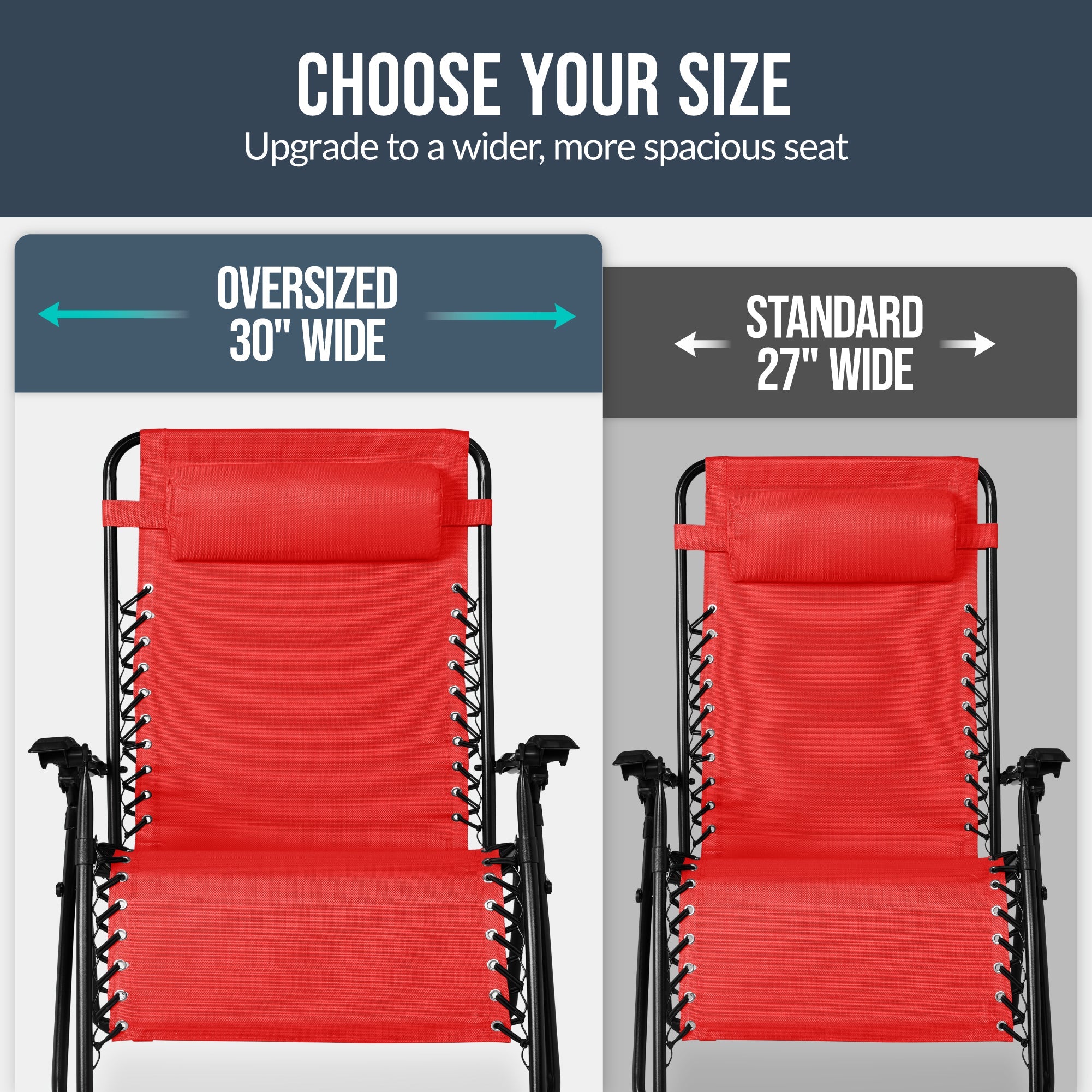 Two-Pack Ultra-Wide Adjustable Zero-Gravity Patio Recliners
