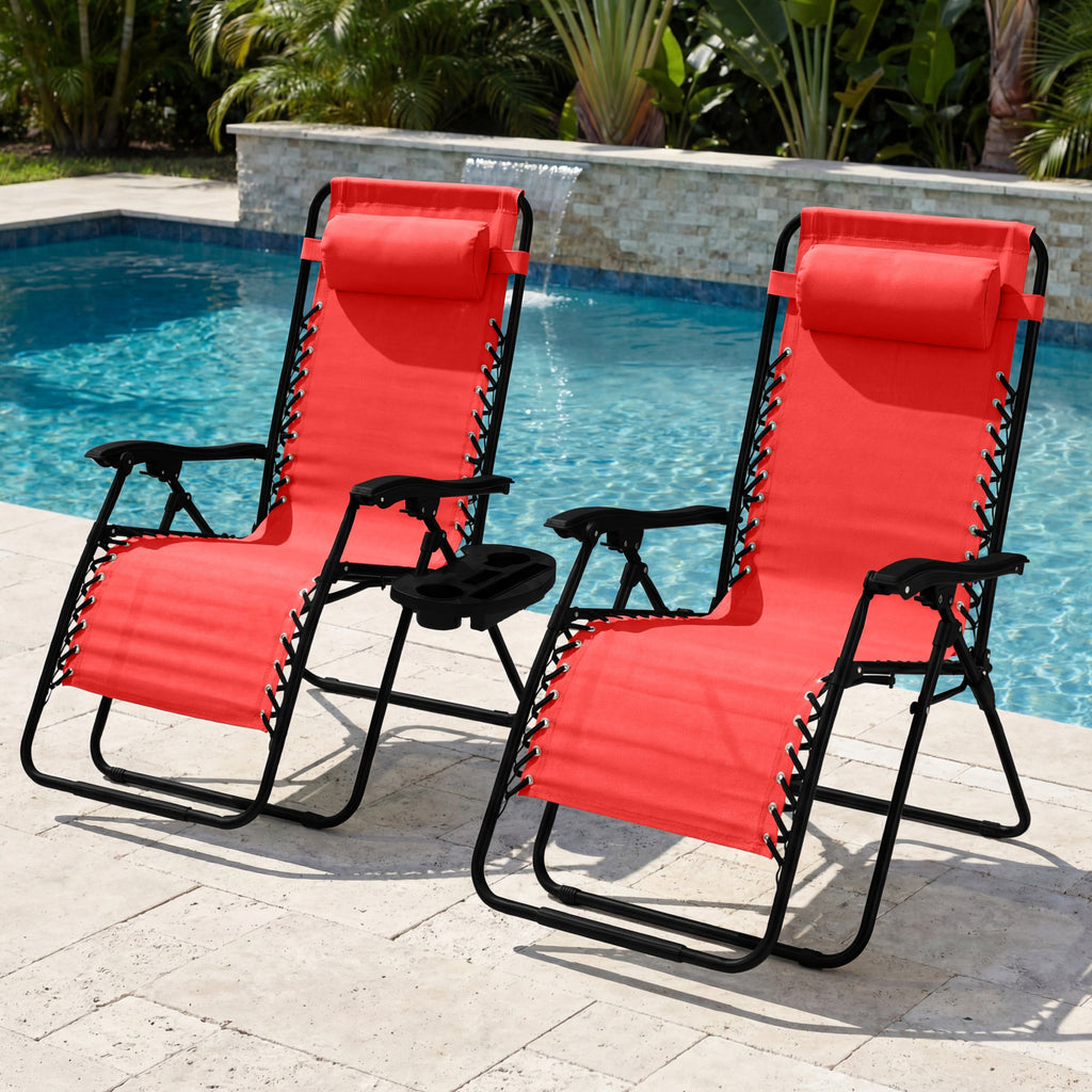 Two-Pack Ultra-Wide Adjustable Zero-Gravity Patio Recliners